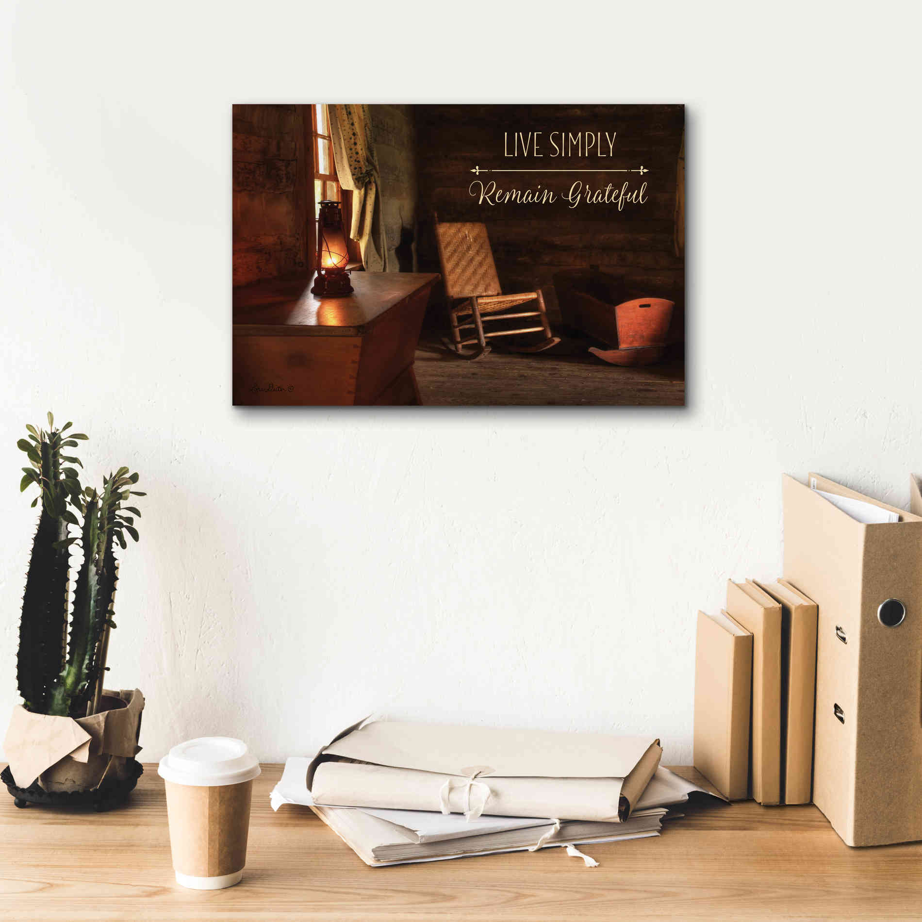 'Live Simply' by Lori Deiter, Canvas Wall Art,18 x 12