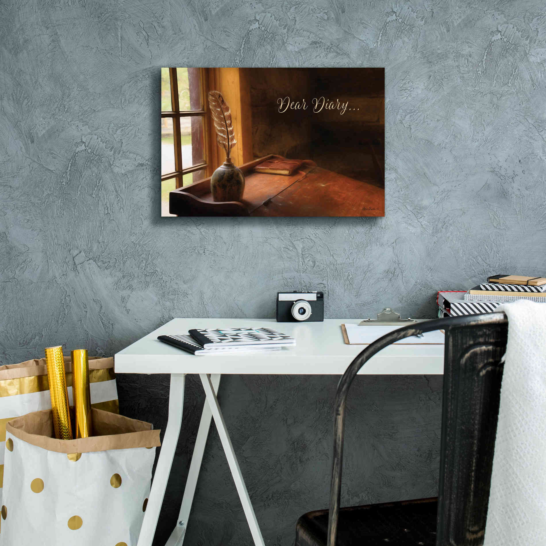 'Dear Diary' by Lori Deiter, Canvas Wall Art,18 x 12