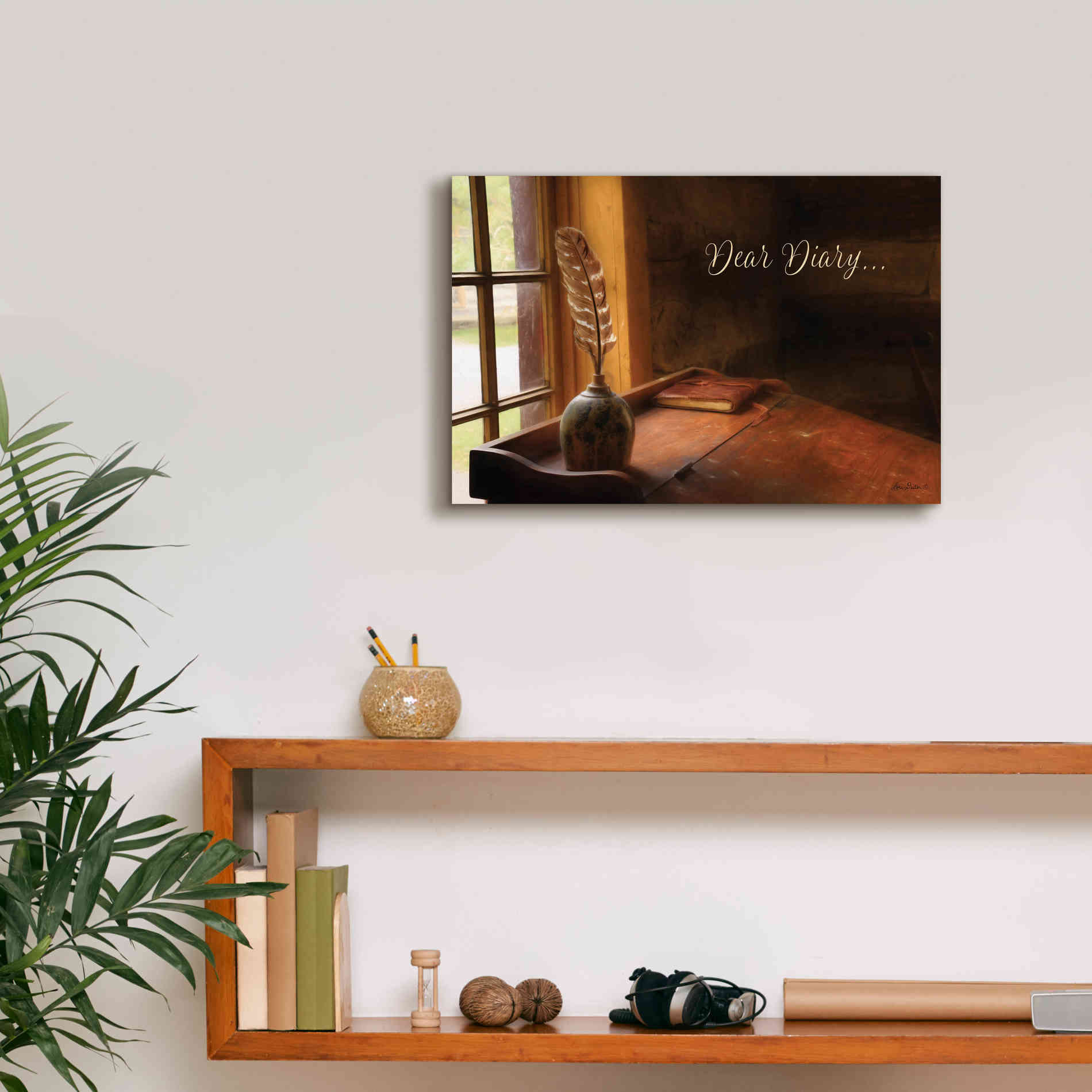 'Dear Diary' by Lori Deiter, Canvas Wall Art,18 x 12