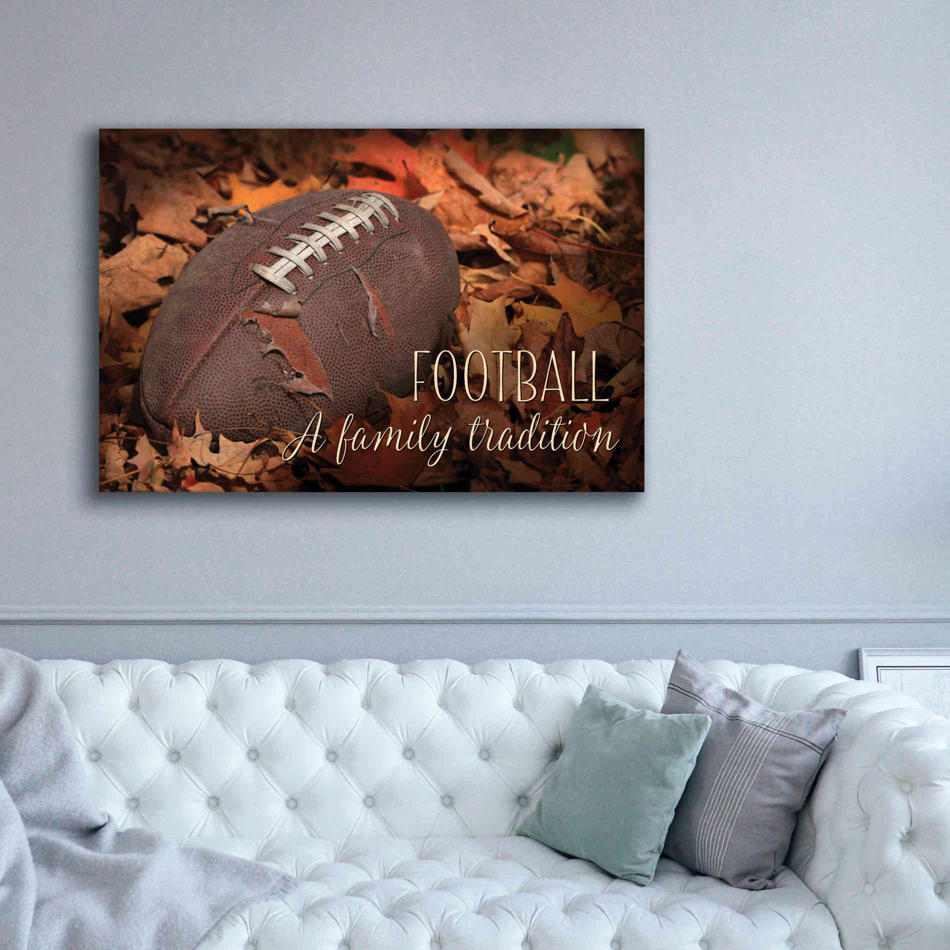 'Football - A Family Tradition' by Lori Deiter, Canvas Wall Art,60 x 40