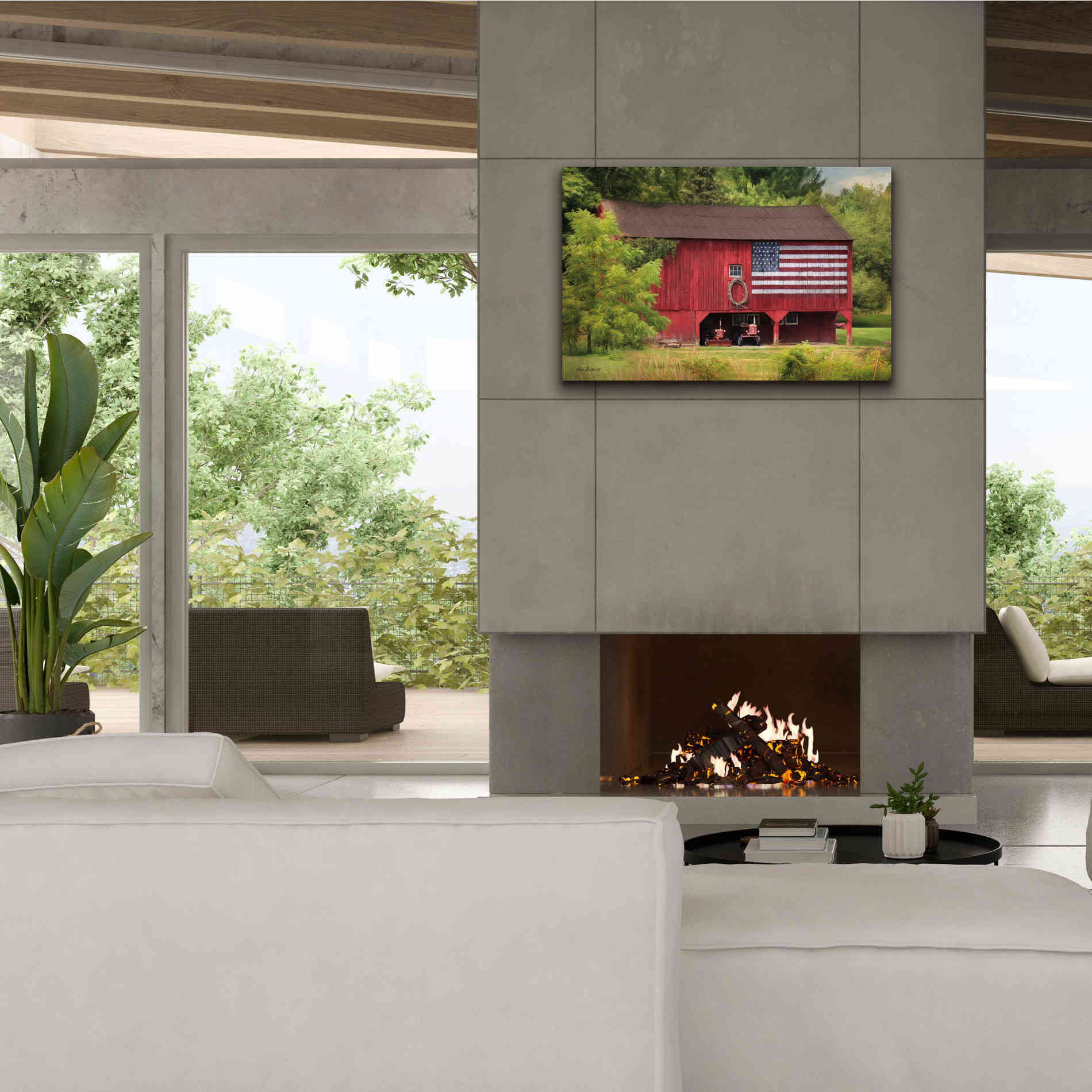 'Patriotic Farmer' by Lori Deiter, Canvas Wall Art,40 x 26