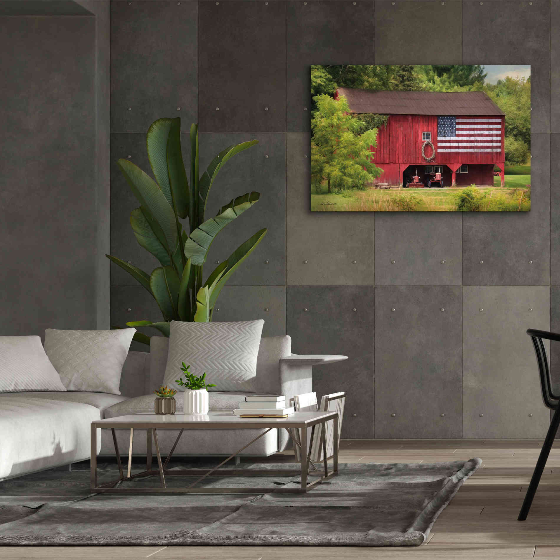 'Patriotic Farmer' by Lori Deiter, Canvas Wall Art,60 x 40