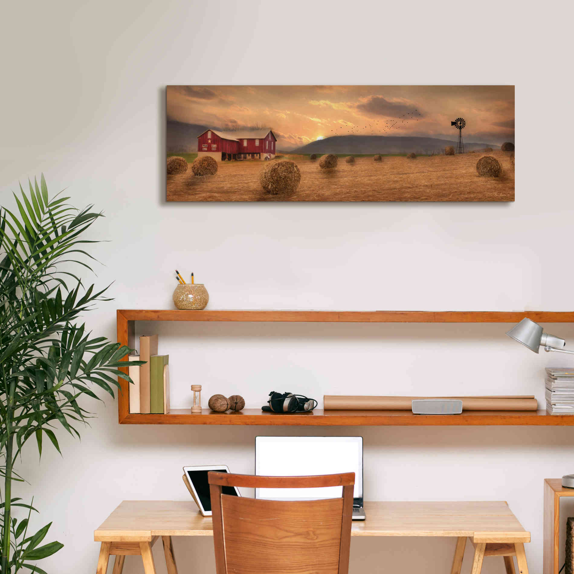'Workin' the Farm' by Lori Deiter, Canvas Wall Art,36 x 12