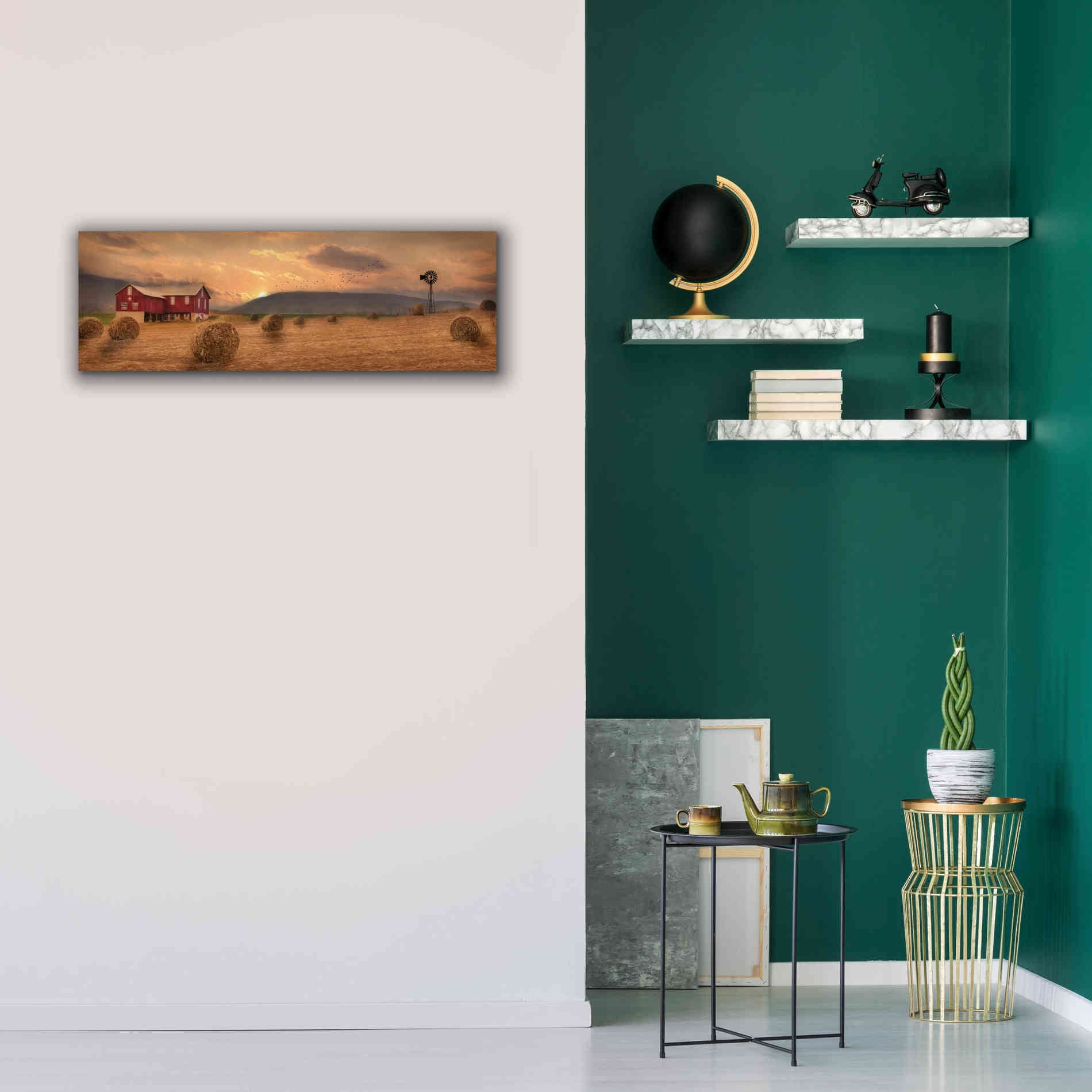 'Workin' the Farm' by Lori Deiter, Canvas Wall Art,36 x 12