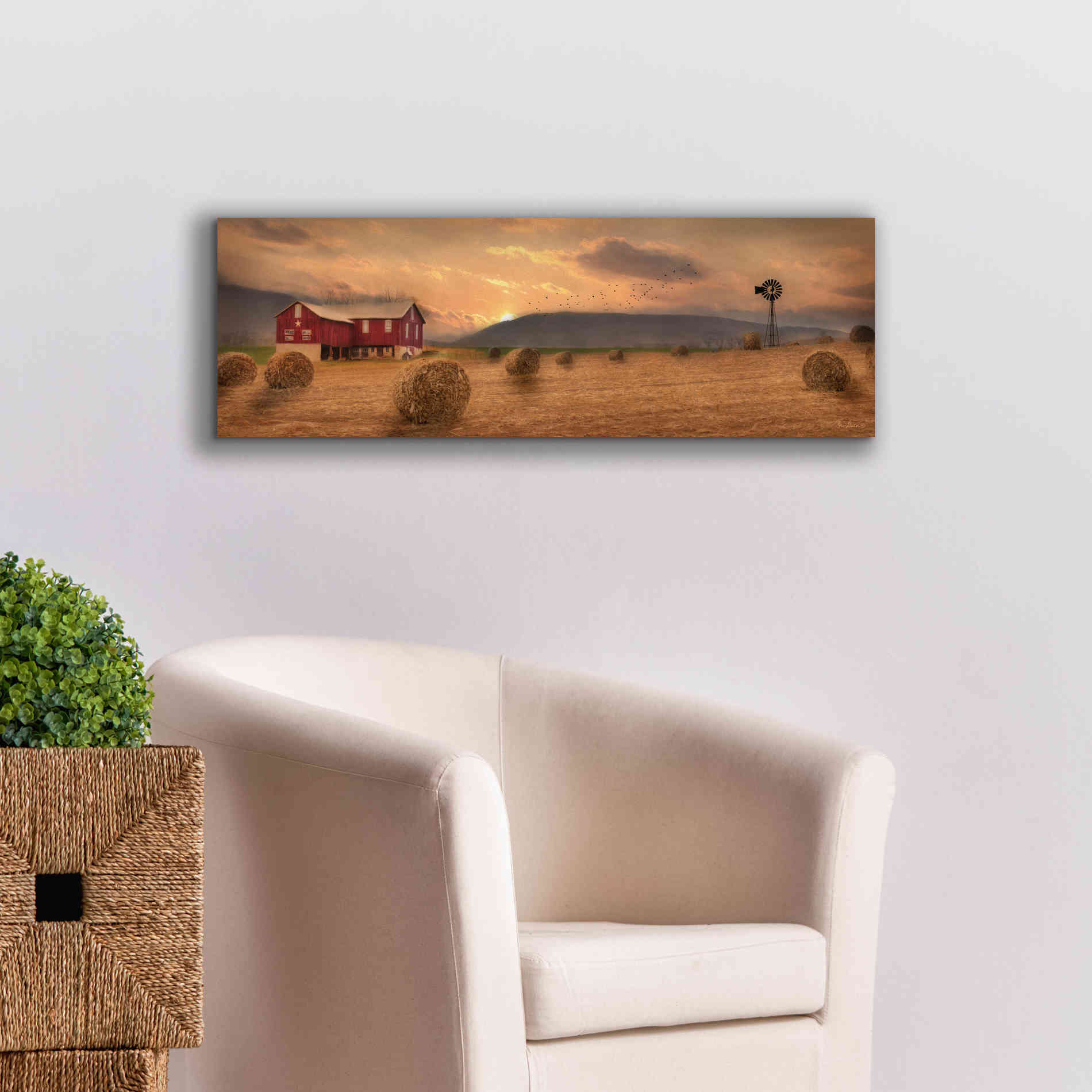 'Workin' the Farm' by Lori Deiter, Canvas Wall Art,36 x 12