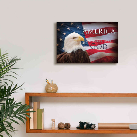 Image of 'One Nation Under God Flag' by Lori Deiter, Canvas Wall Art,18 x 12