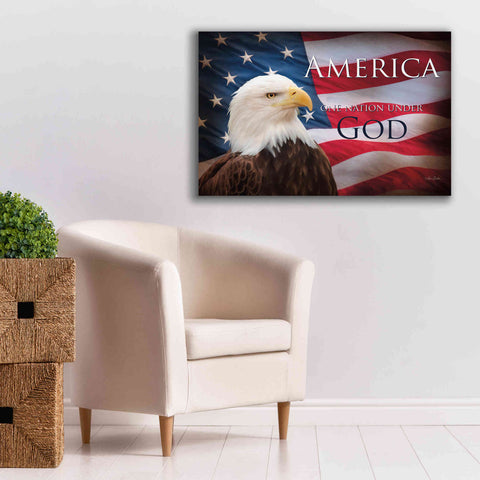 Image of 'One Nation Under God Flag' by Lori Deiter, Canvas Wall Art,40 x 26