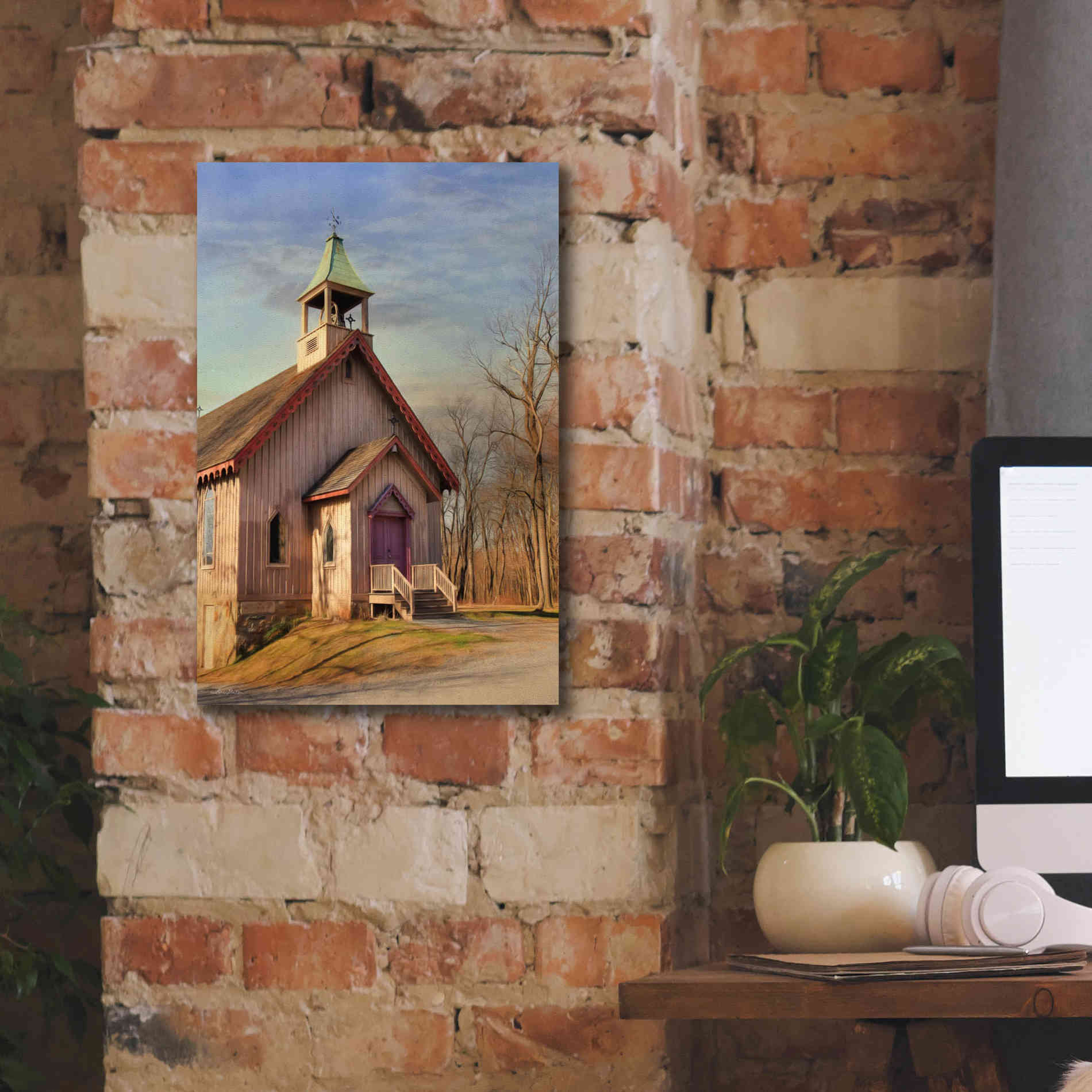 'Eckley St. James Church' by Lori Deiter, Canvas Wall Art,12 x 18