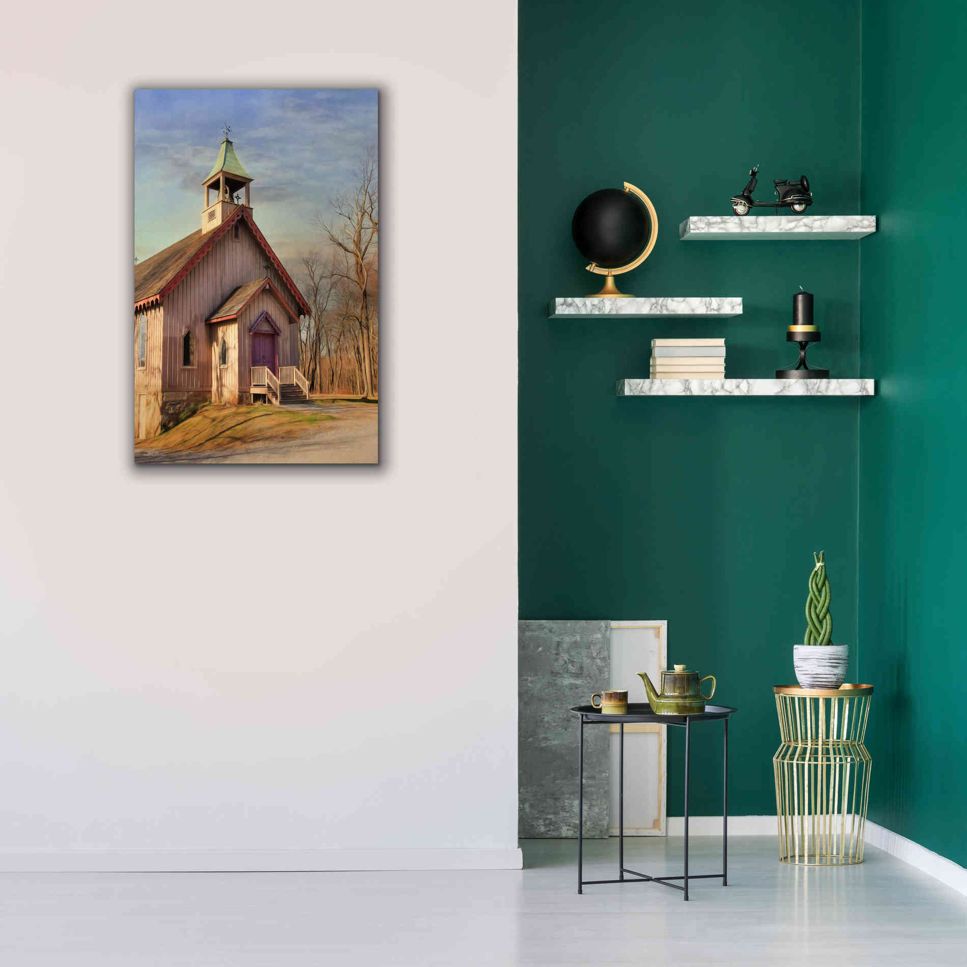 'Eckley St. James Church' by Lori Deiter, Canvas Wall Art,26 x 40