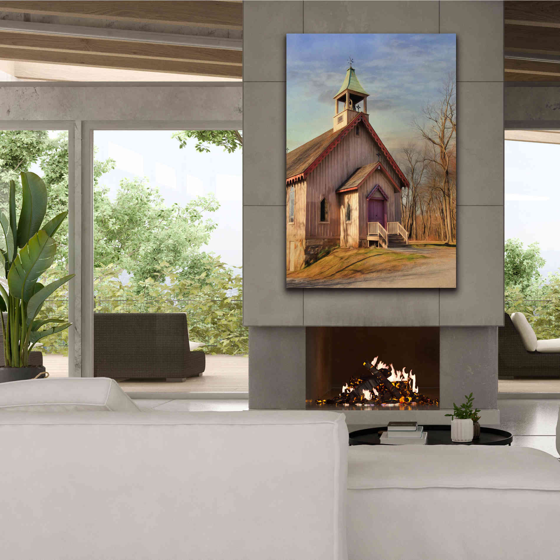 'Eckley St. James Church' by Lori Deiter, Canvas Wall Art,40 x 60
