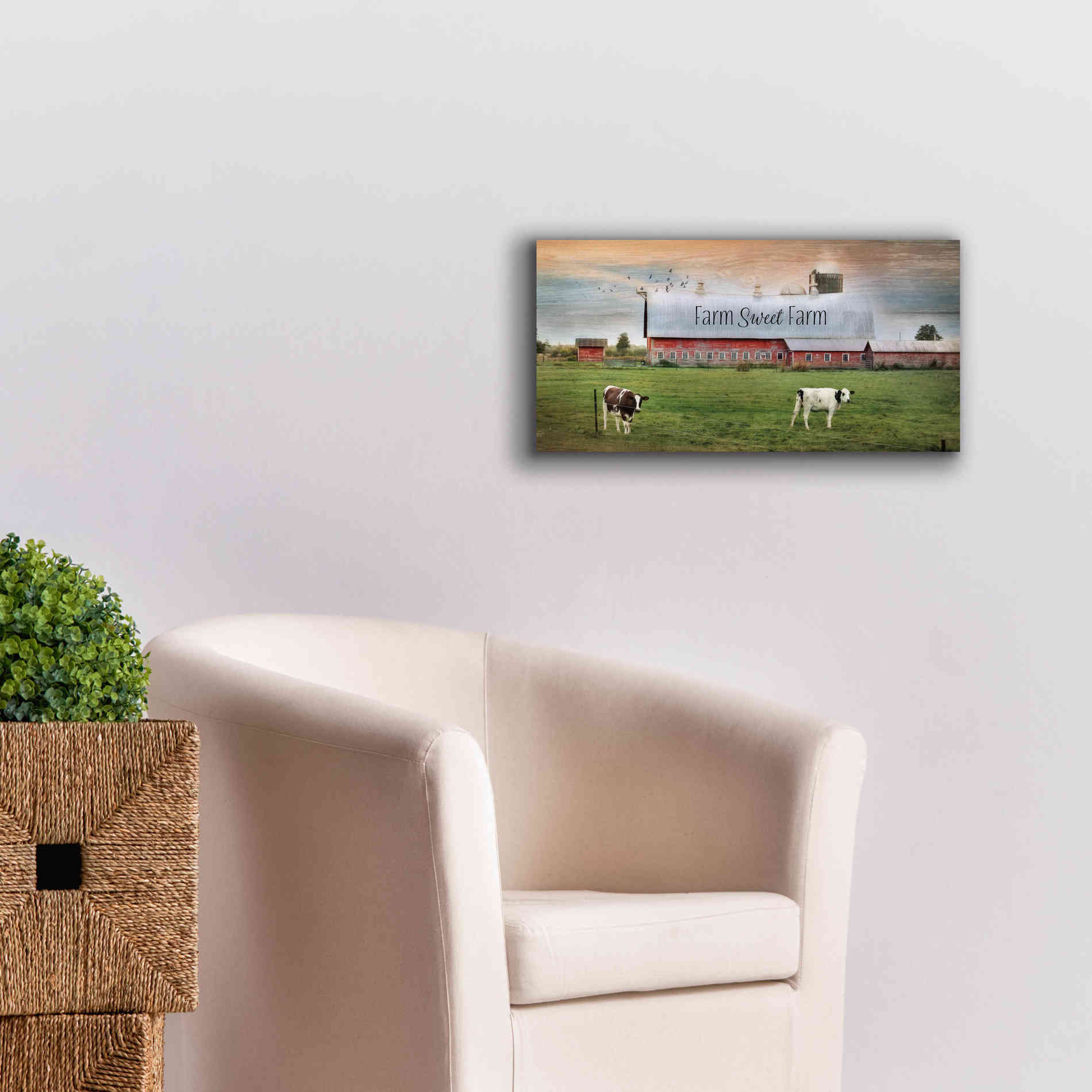 'Farm Sweet Farm' by Lori Deiter, Canvas Wall Art,24 x 12