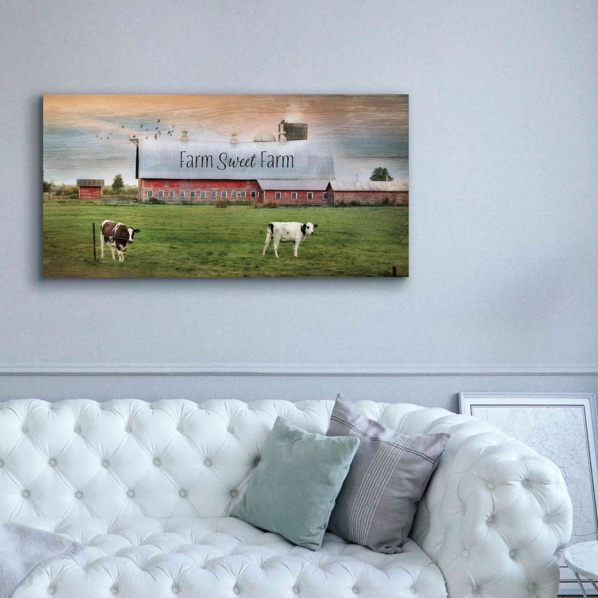 'Farm Sweet Farm' by Lori Deiter, Canvas Wall Art,60 x 30