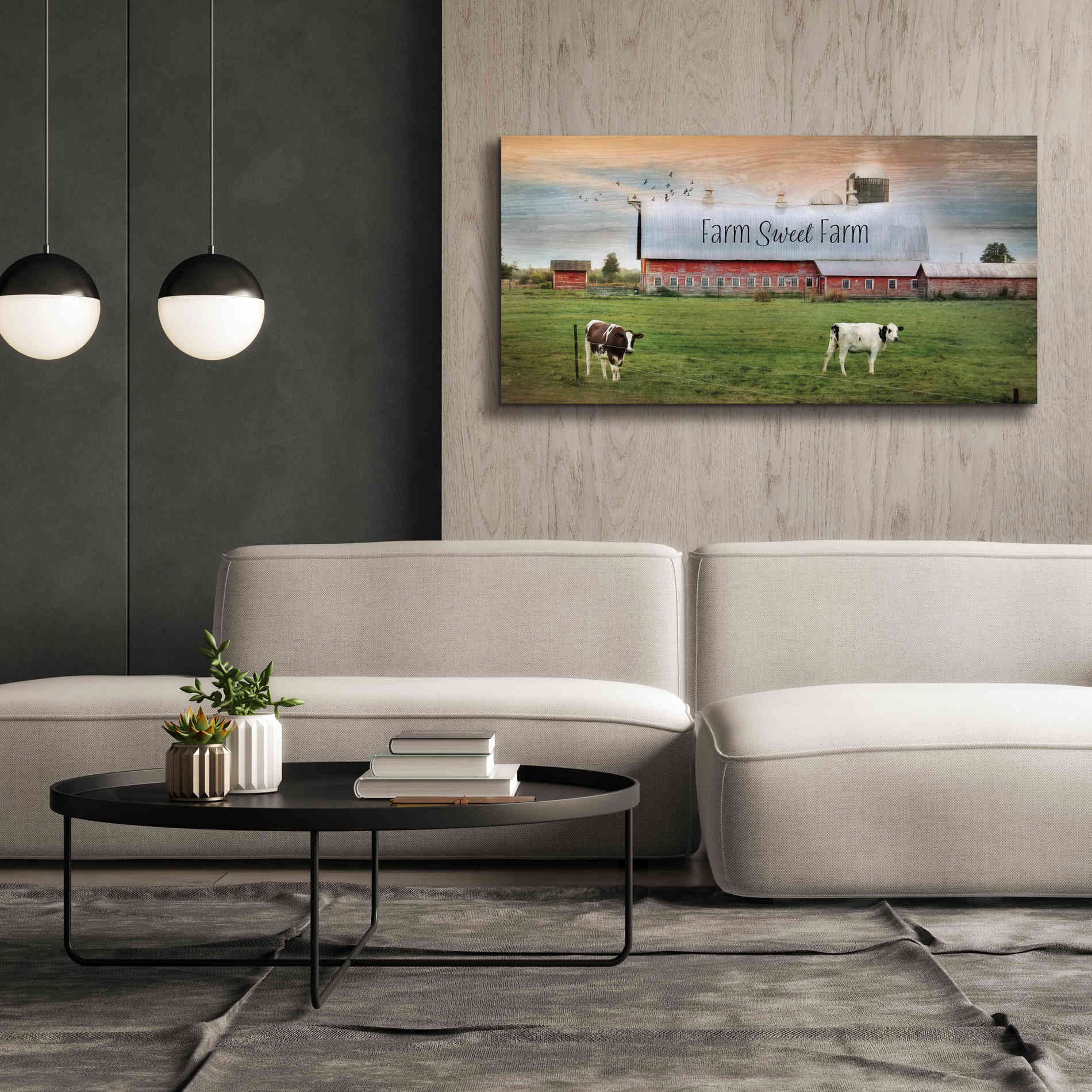'Farm Sweet Farm' by Lori Deiter, Canvas Wall Art,60 x 30