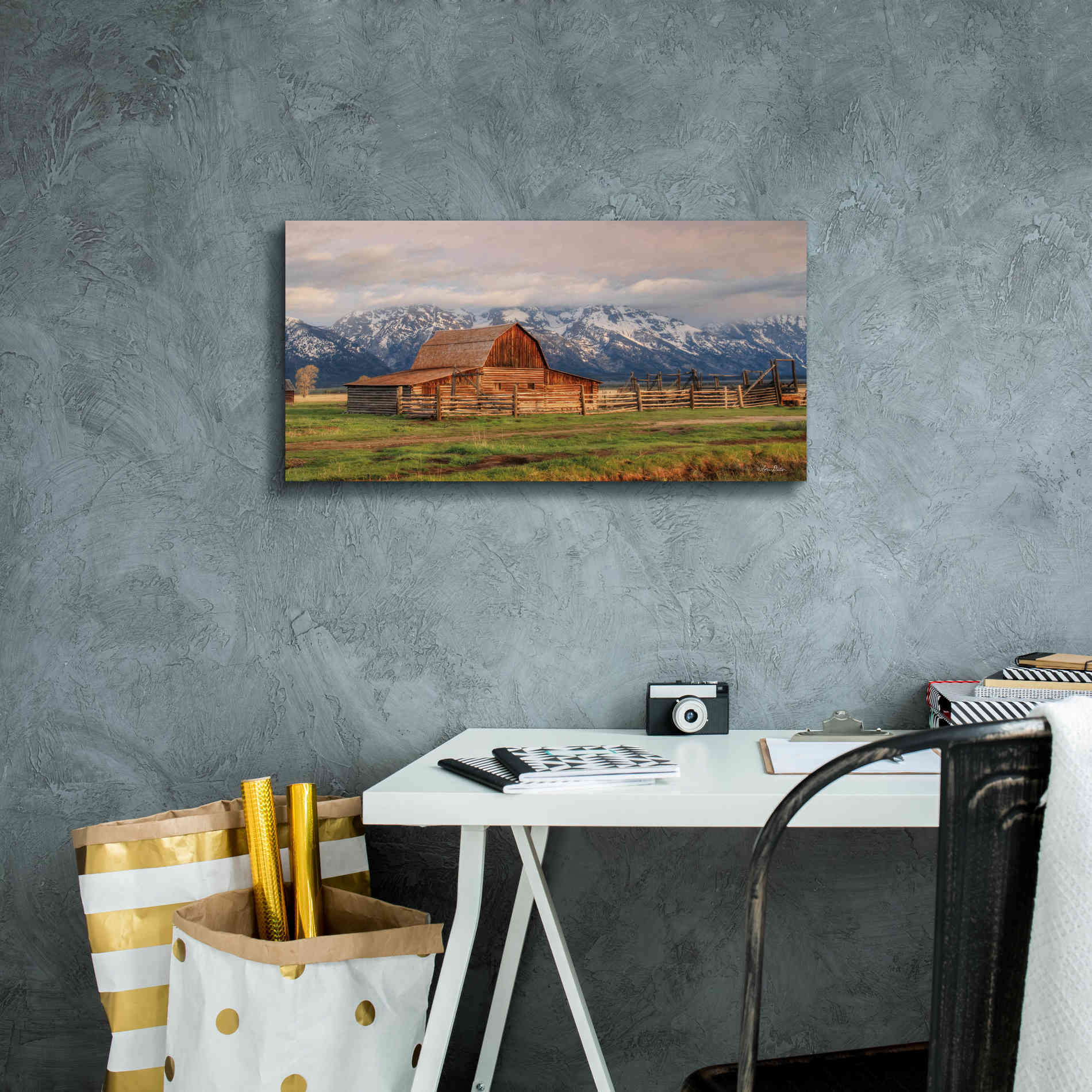 'Mormon Row II' by Lori Deiter, Canvas Wall Art,24 x 12