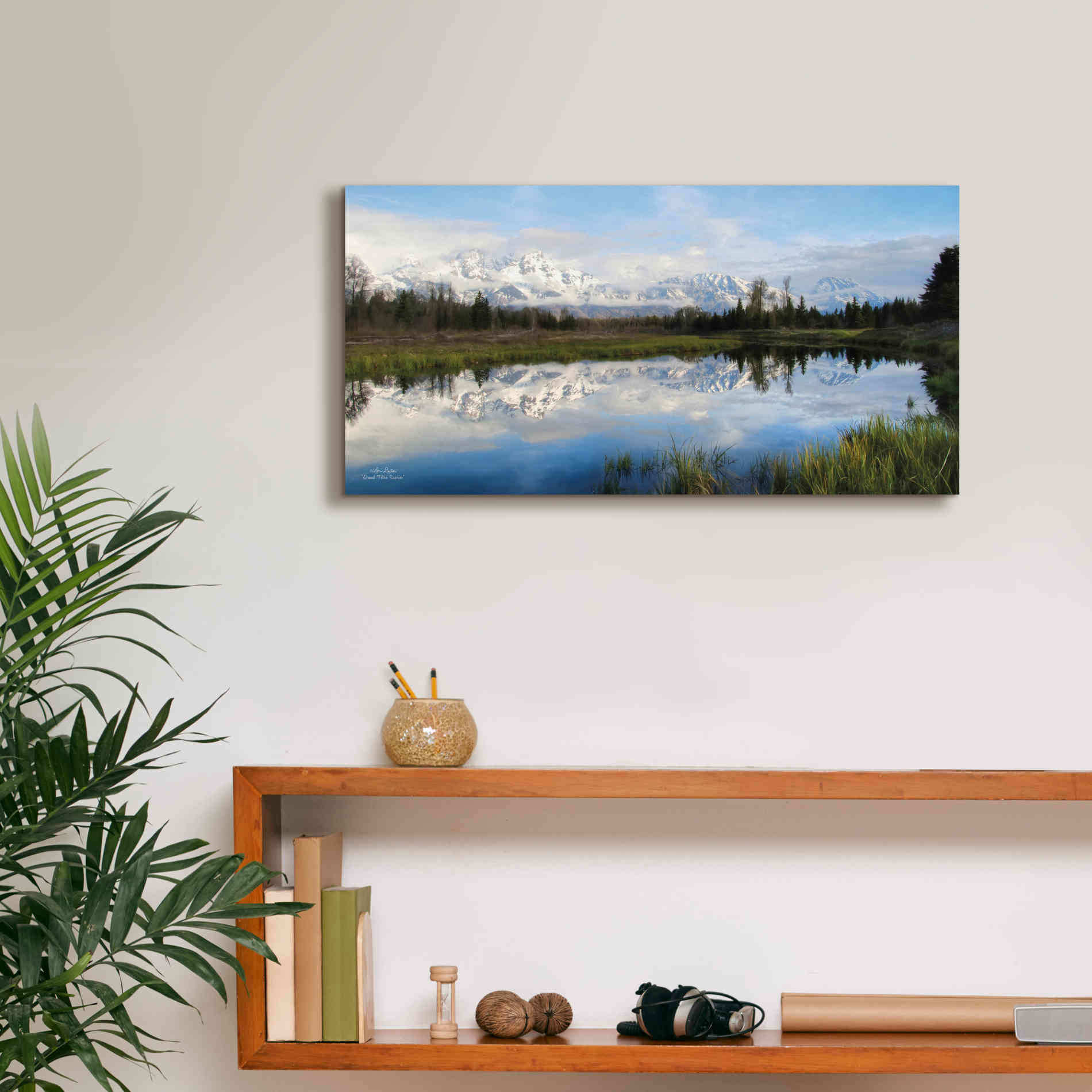'Grand Teton Sunrise' by Lori Deiter, Canvas Wall Art,24 x 12