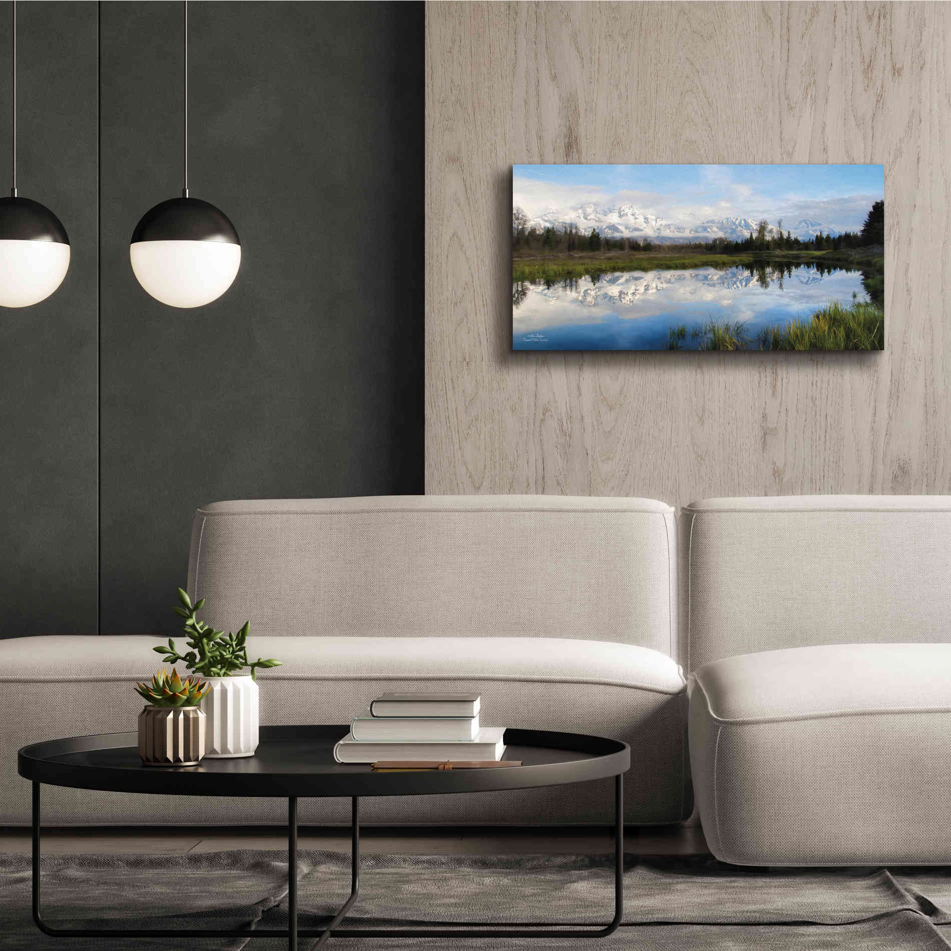 'Grand Teton Sunrise' by Lori Deiter, Canvas Wall Art,40 x 20