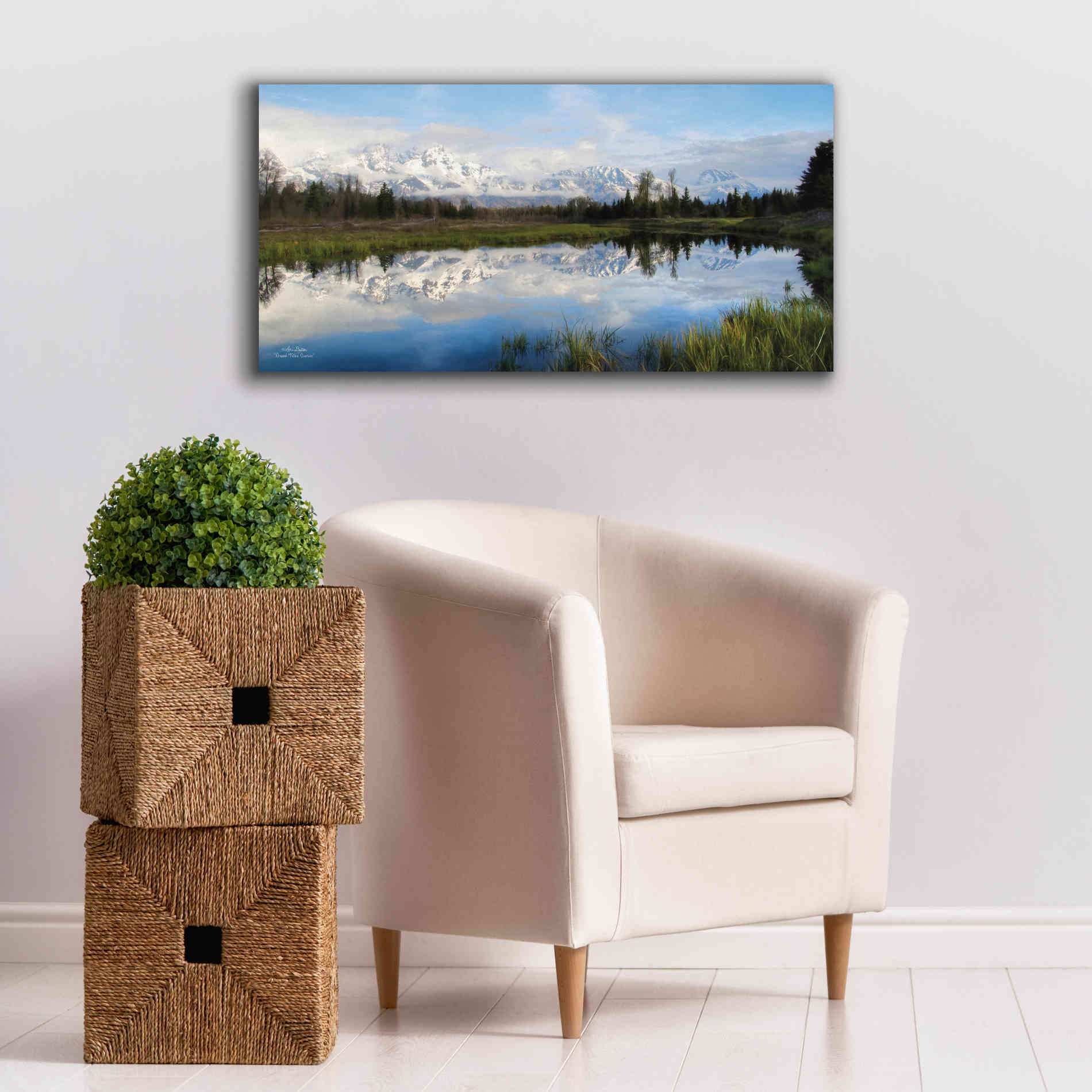 'Grand Teton Sunrise' by Lori Deiter, Canvas Wall Art,40 x 20