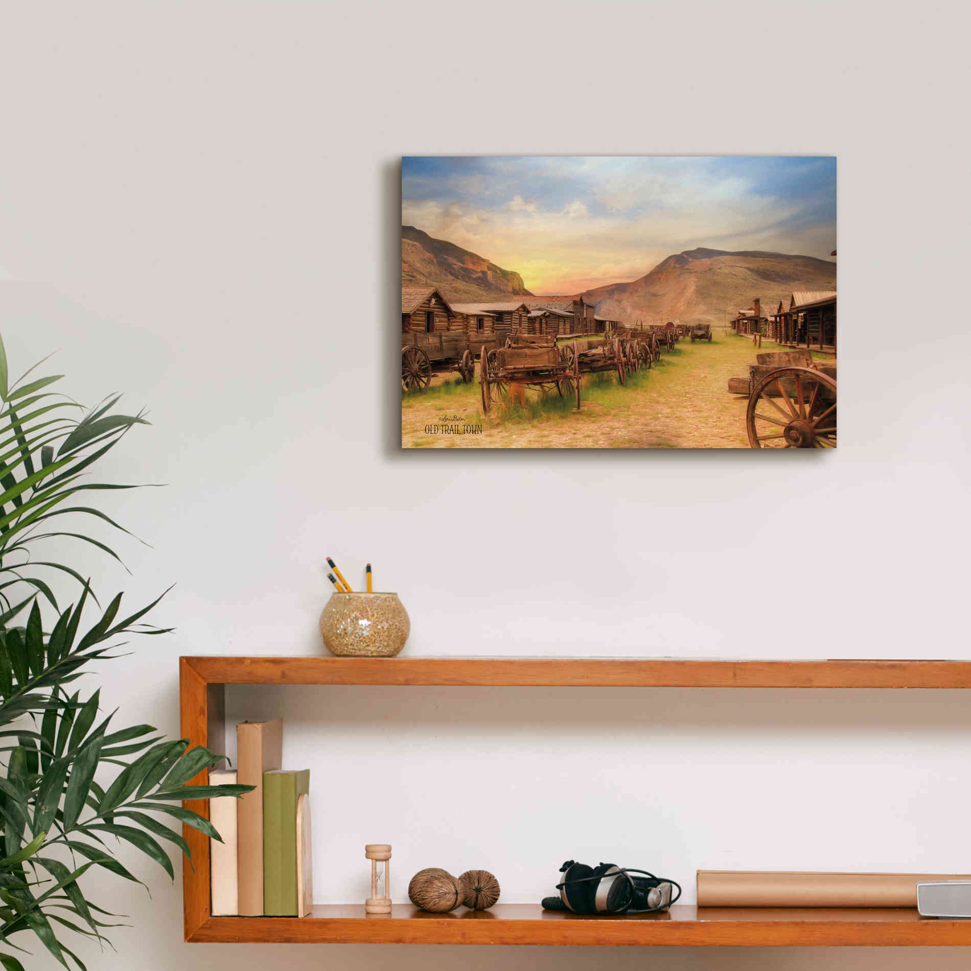 'Old Trail Town' by Lori Deiter, Canvas Wall Art,18 x 12