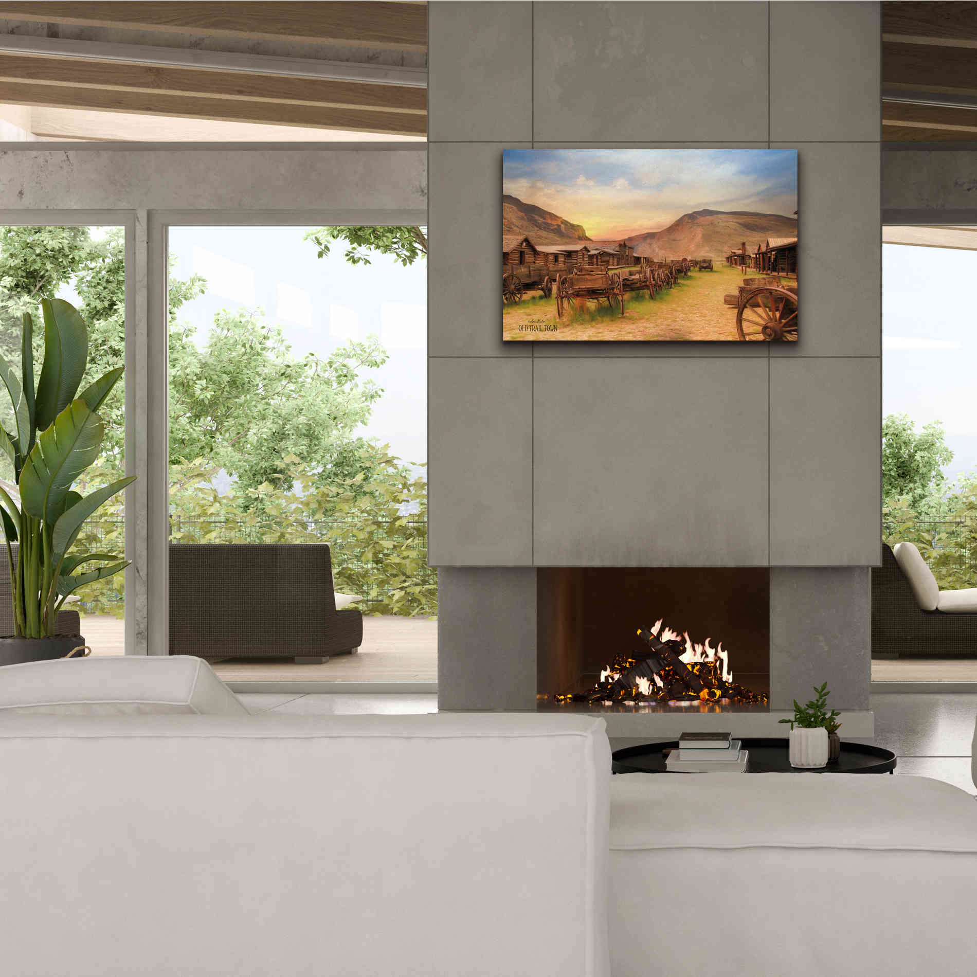 'Old Trail Town' by Lori Deiter, Canvas Wall Art,40 x 26