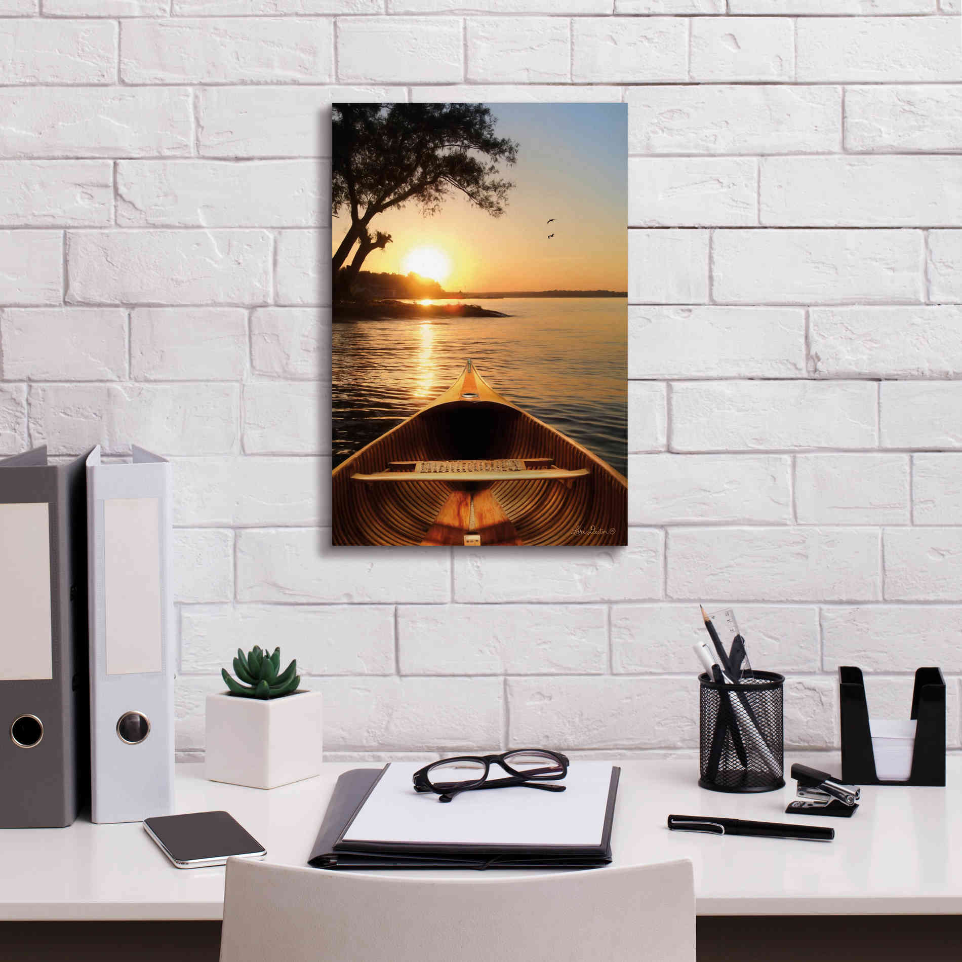 'Sunset on the Lake I' by Lori Deiter, Canvas Wall Art,12 x 18