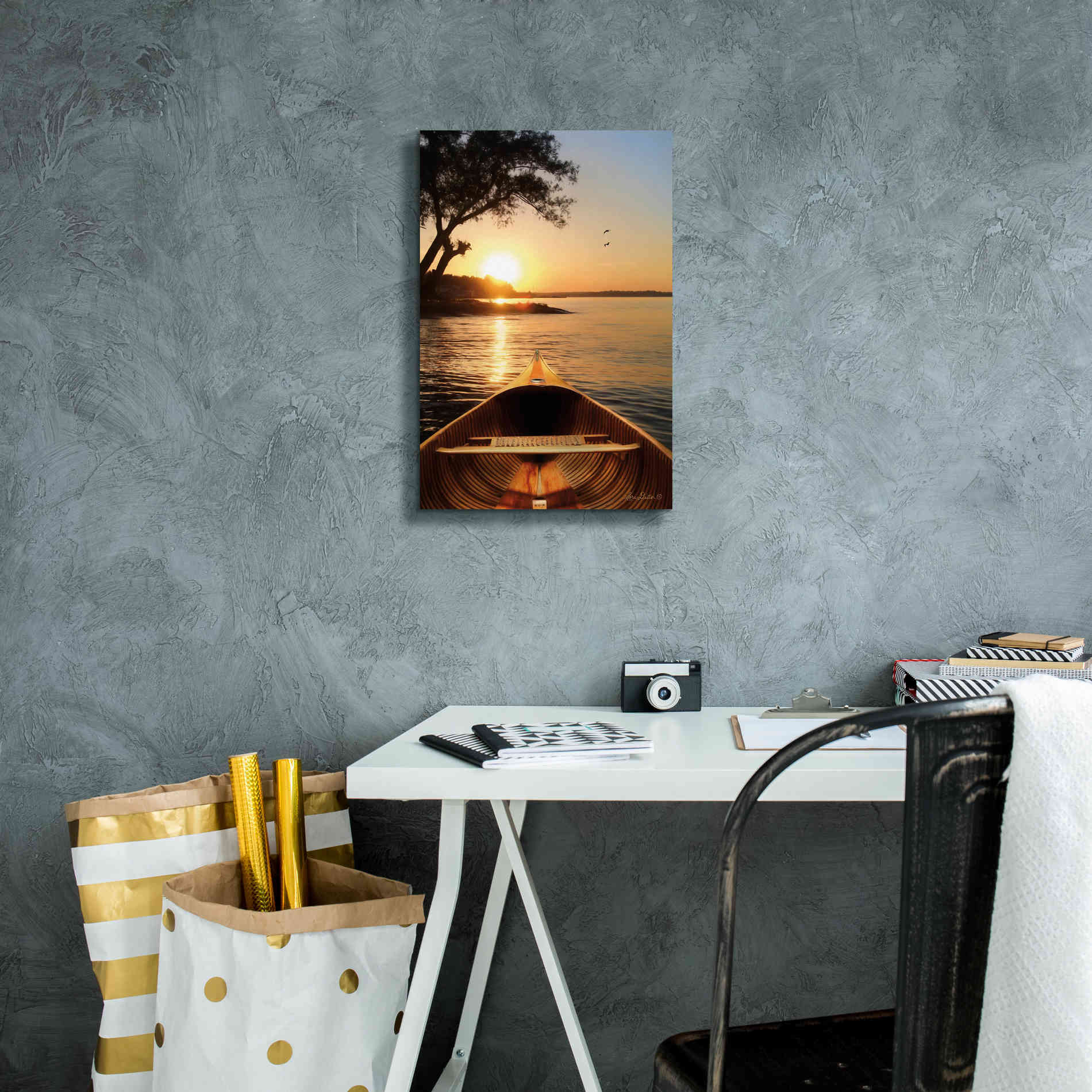 'Sunset on the Lake I' by Lori Deiter, Canvas Wall Art,12 x 18