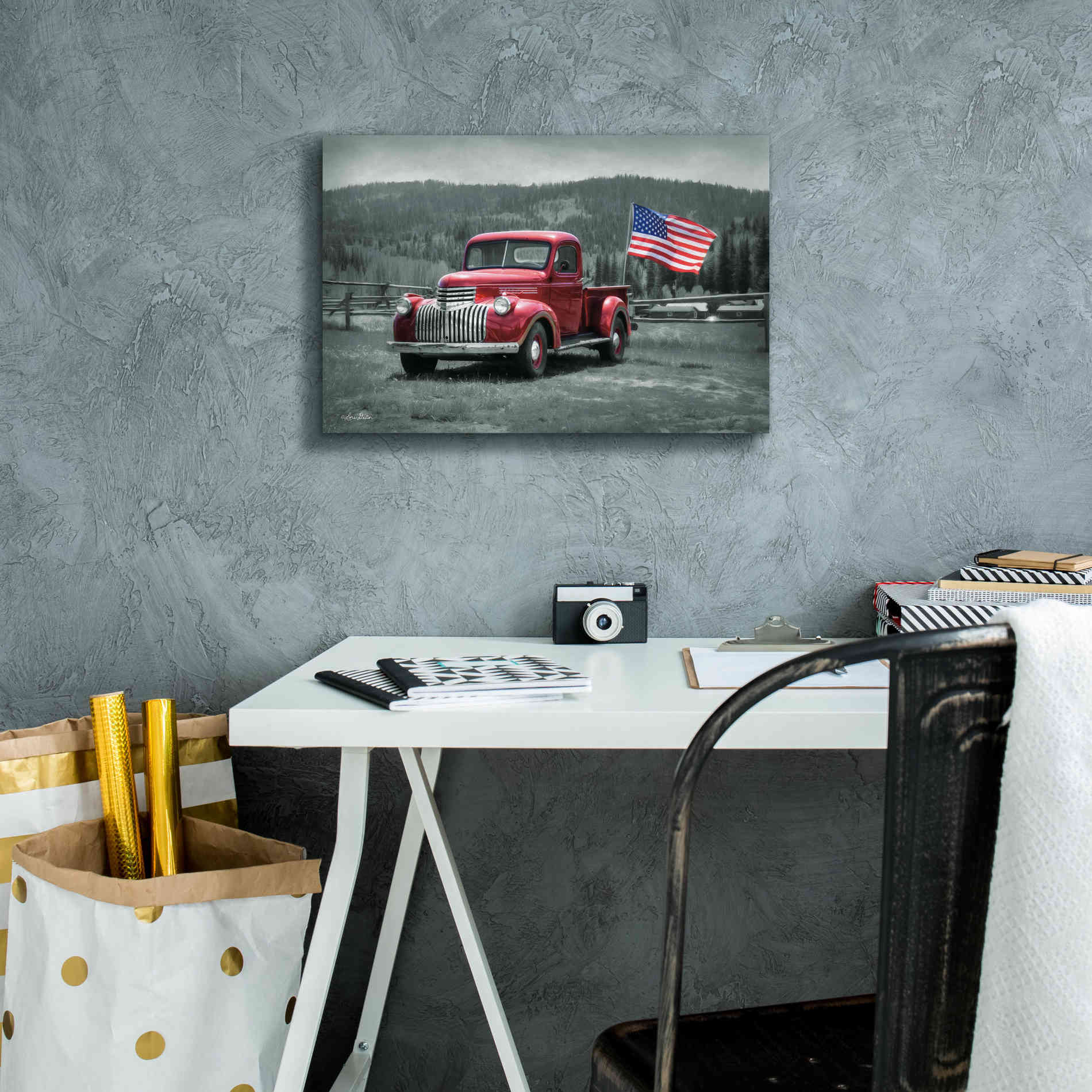 'American Made II' by Lori Deiter Canvas Wall Art,18 x 12