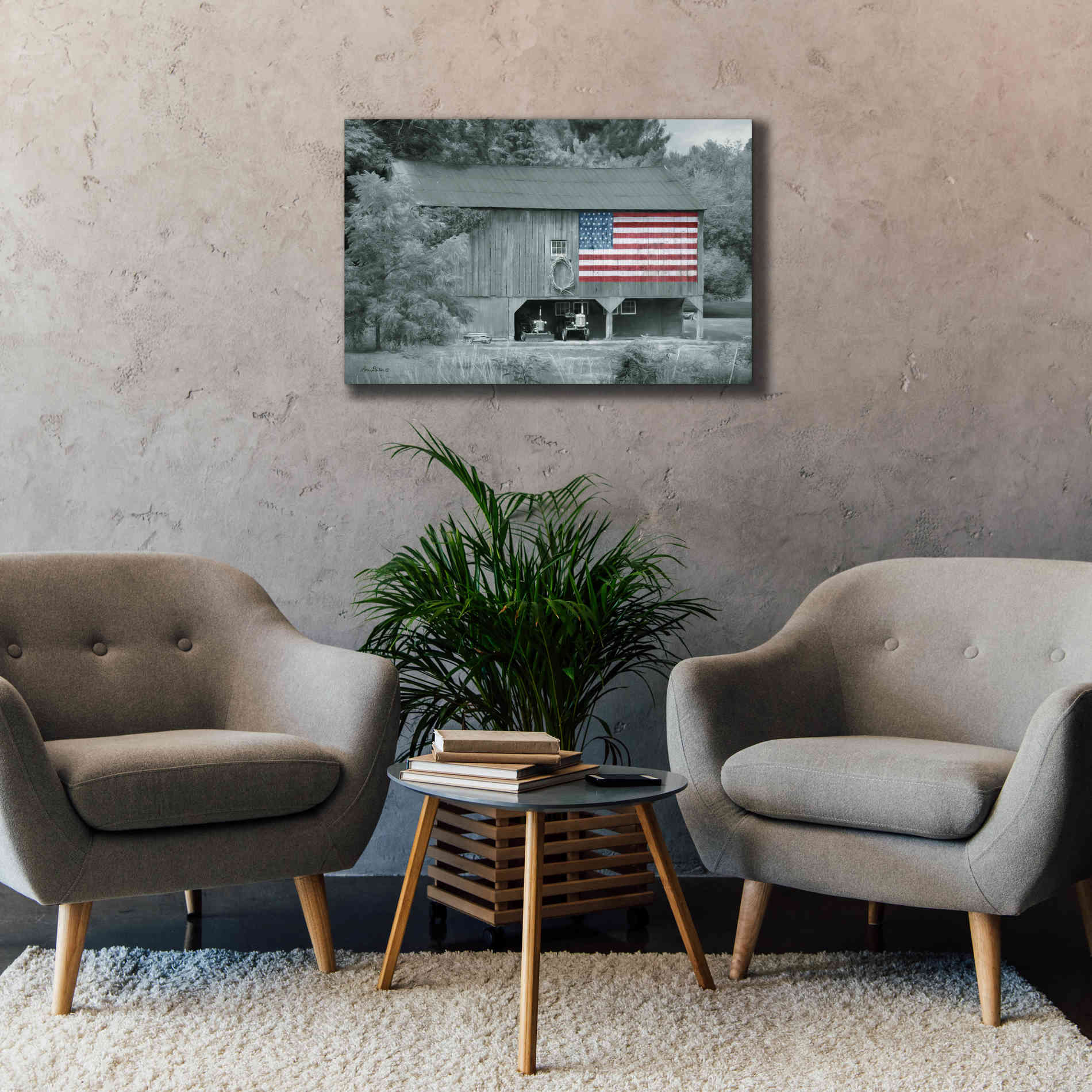 'Patriotic Farm I' by Lori Deiter Canvas Wall Art,40 x 26