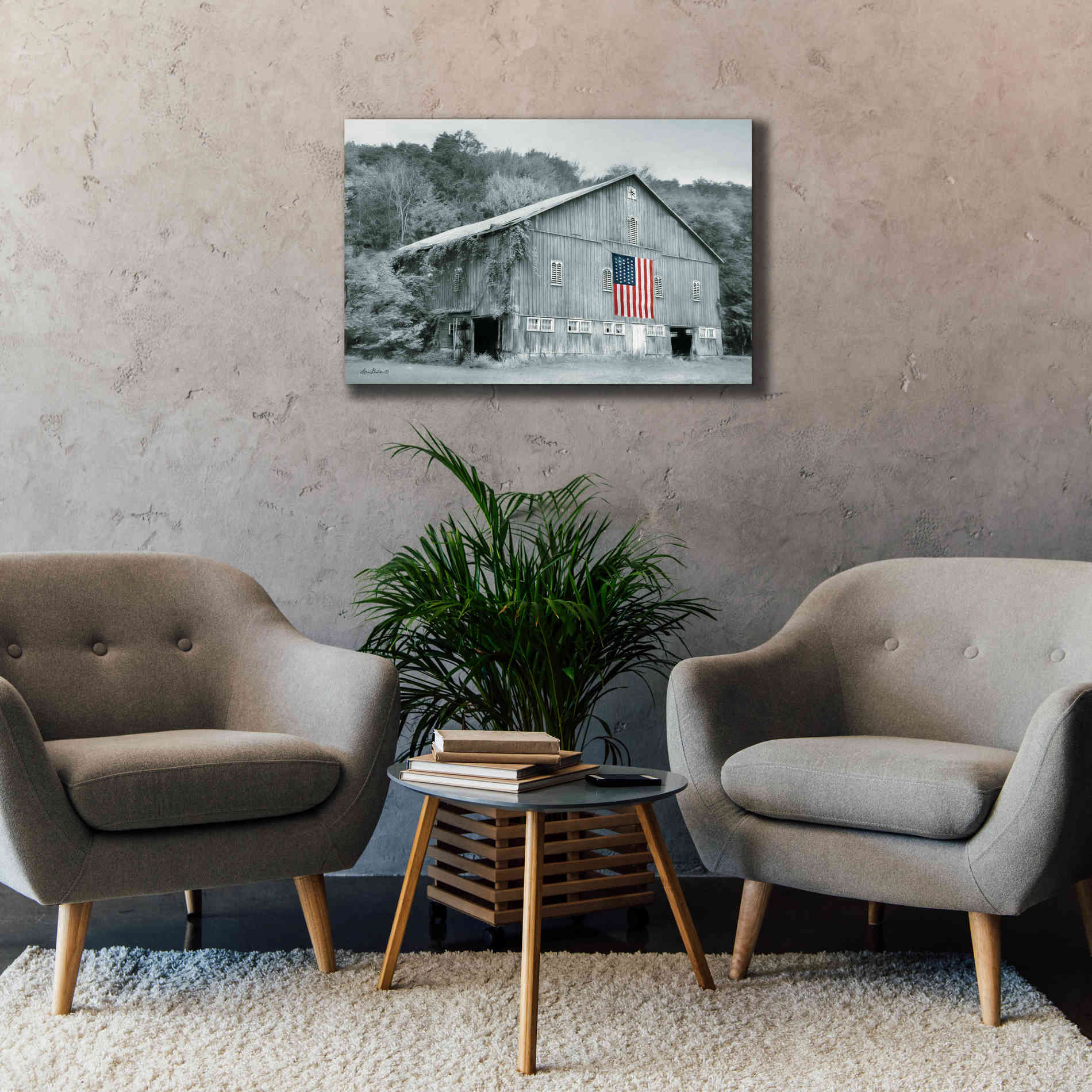 'Patriotic Farm II' by Lori Deiter Canvas Wall Art,40 x 26