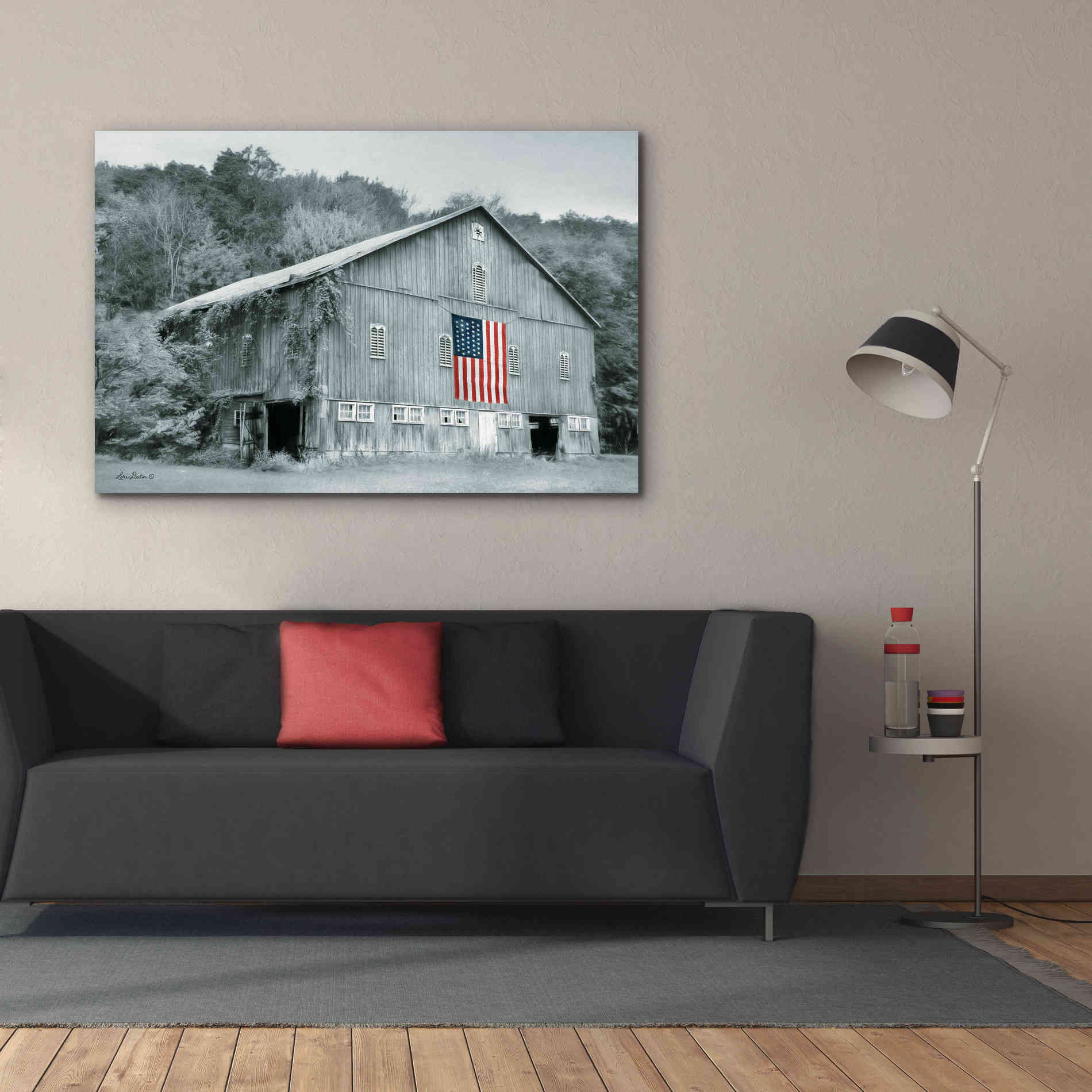 'Patriotic Farm II' by Lori Deiter Canvas Wall Art,60 x 40