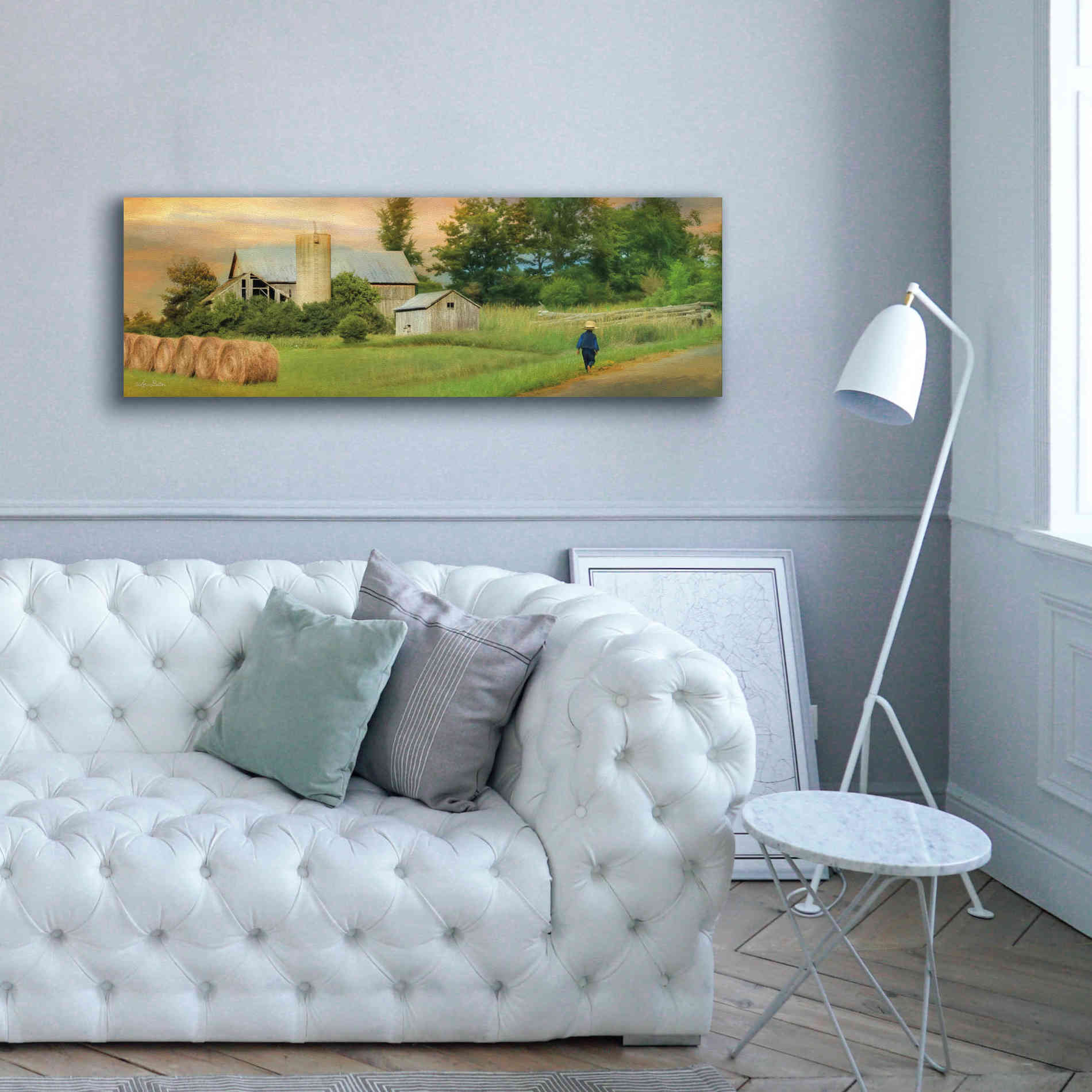 'Amish Barefoot Farmer' by Lori Deiter Canvas Wall Art,60 x 20