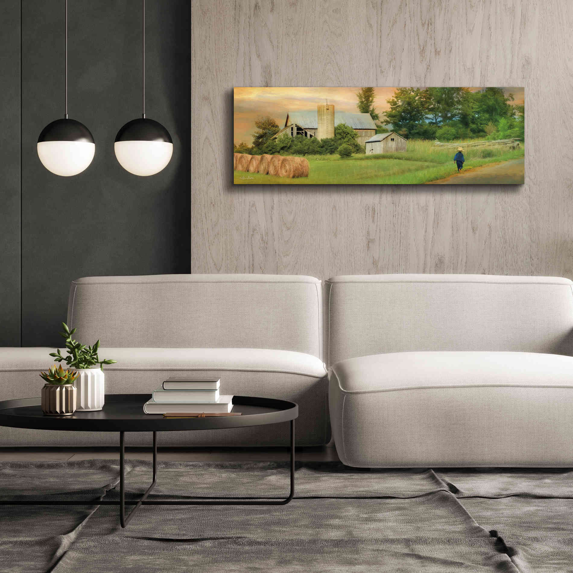 'Amish Barefoot Farmer' by Lori Deiter Canvas Wall Art,60 x 20