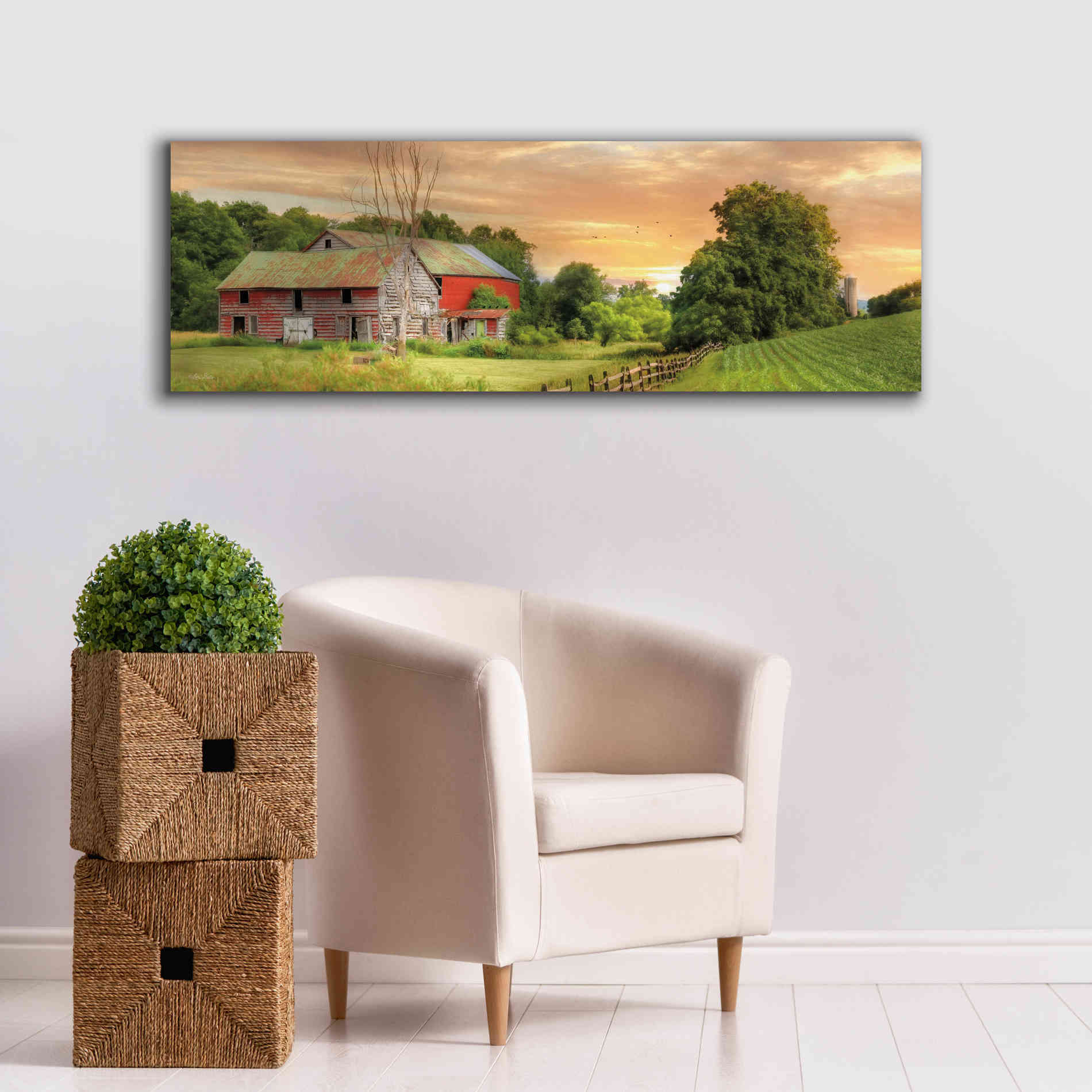 'Greener Pastures' by Lori Deiter Canvas Wall Art,60 x 20