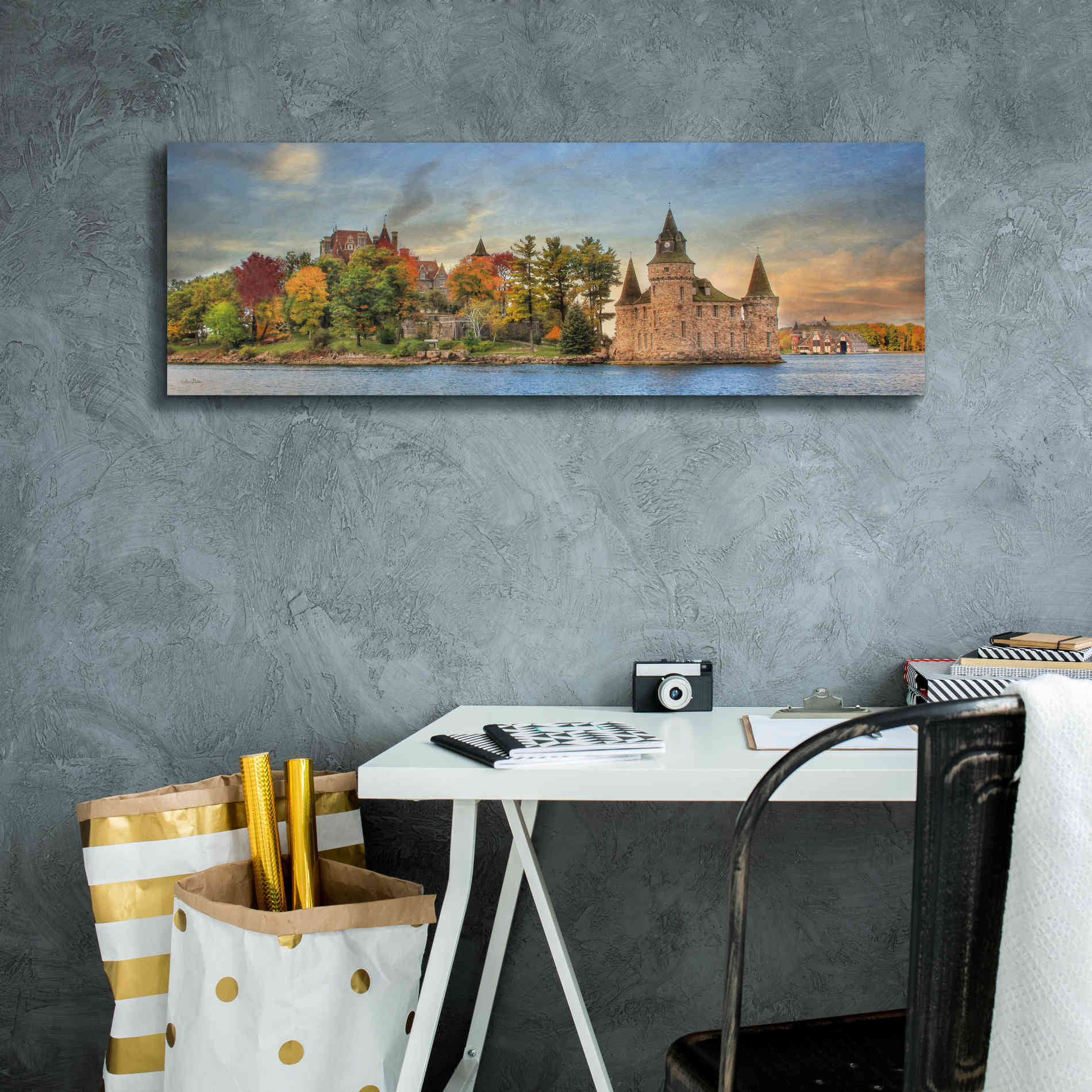 'Autumn at the Castle' by Lori Deiter Canvas Wall Art,36 x 12