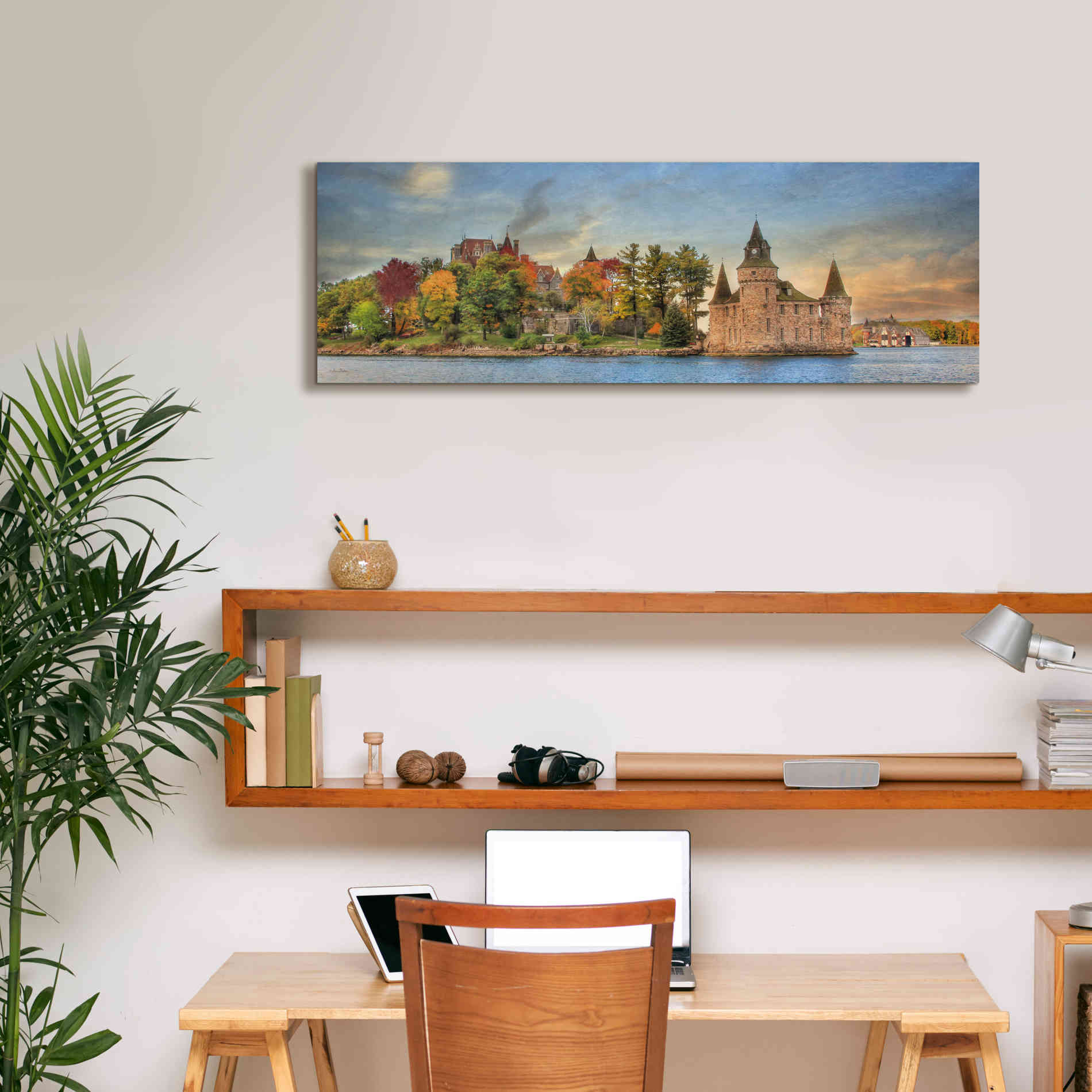 'Autumn at the Castle' by Lori Deiter Canvas Wall Art,36 x 12