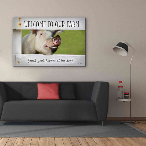 Image of 'Welcome Pig' by Lori Deiter Canvas Wall Art,60 x 40