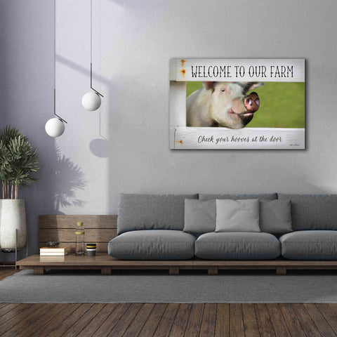 Image of 'Welcome Pig' by Lori Deiter Canvas Wall Art,60 x 40