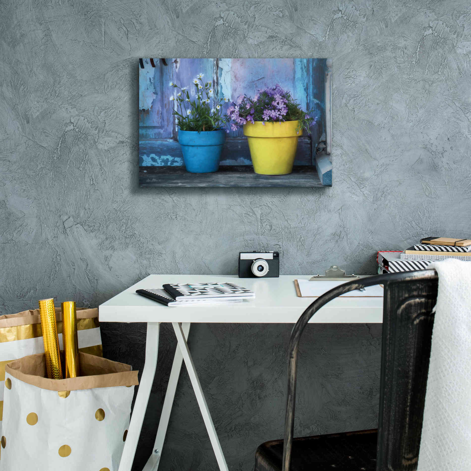 'She Shed Flowers' by Lori Deiter Canvas Wall Art,18 x 12