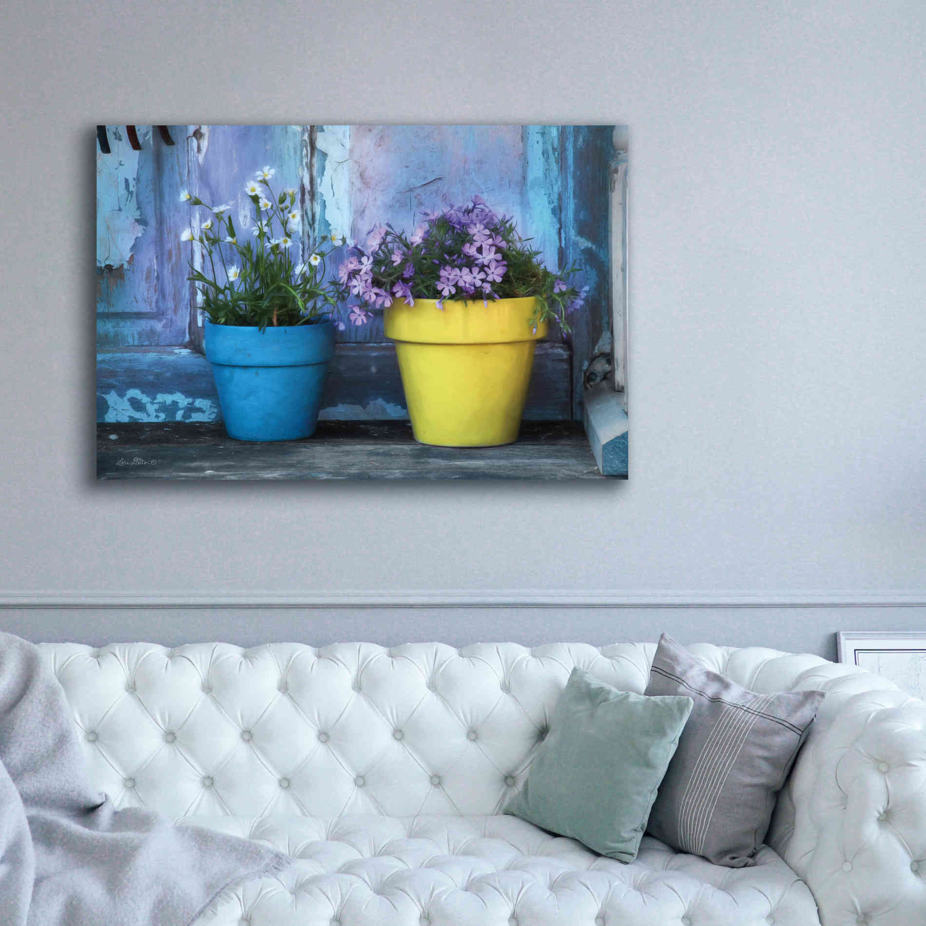 'She Shed Flowers' by Lori Deiter Canvas Wall Art,60 x 40