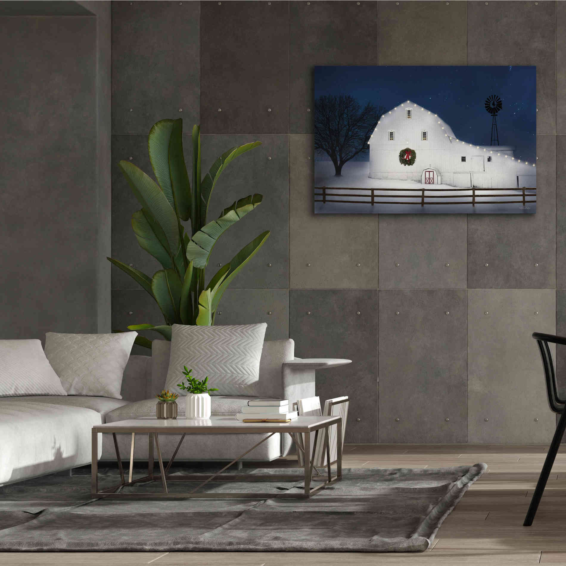 'Christmas Starry Night' by Lori Deiter Canvas Wall Art,60 x 40