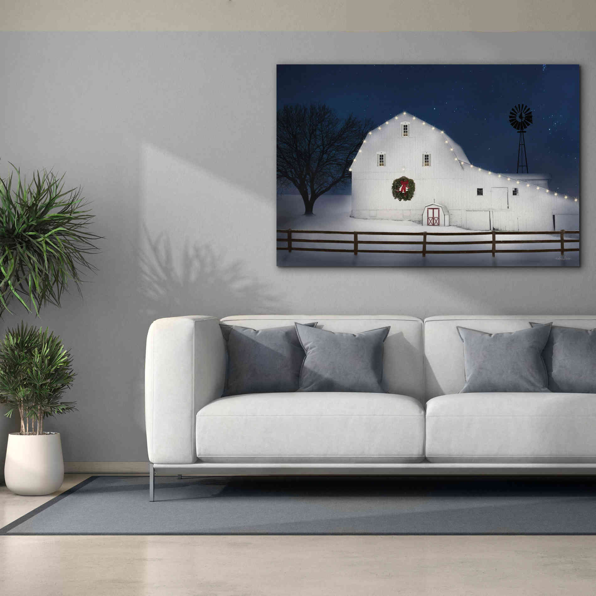 'Christmas Starry Night' by Lori Deiter Canvas Wall Art,60 x 40