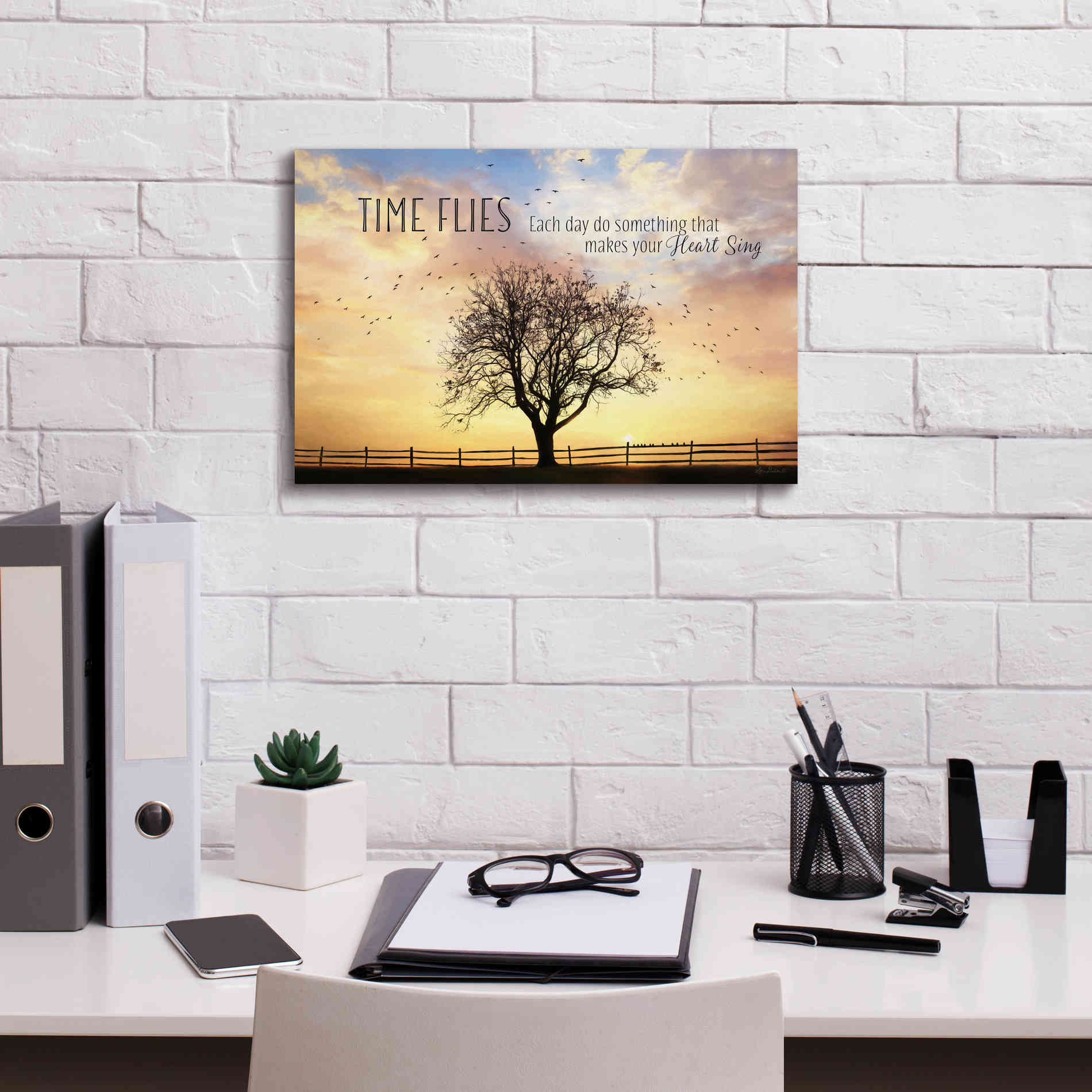 'Time Flies' by Lori Deiter Canvas Wall Art,18 x 12