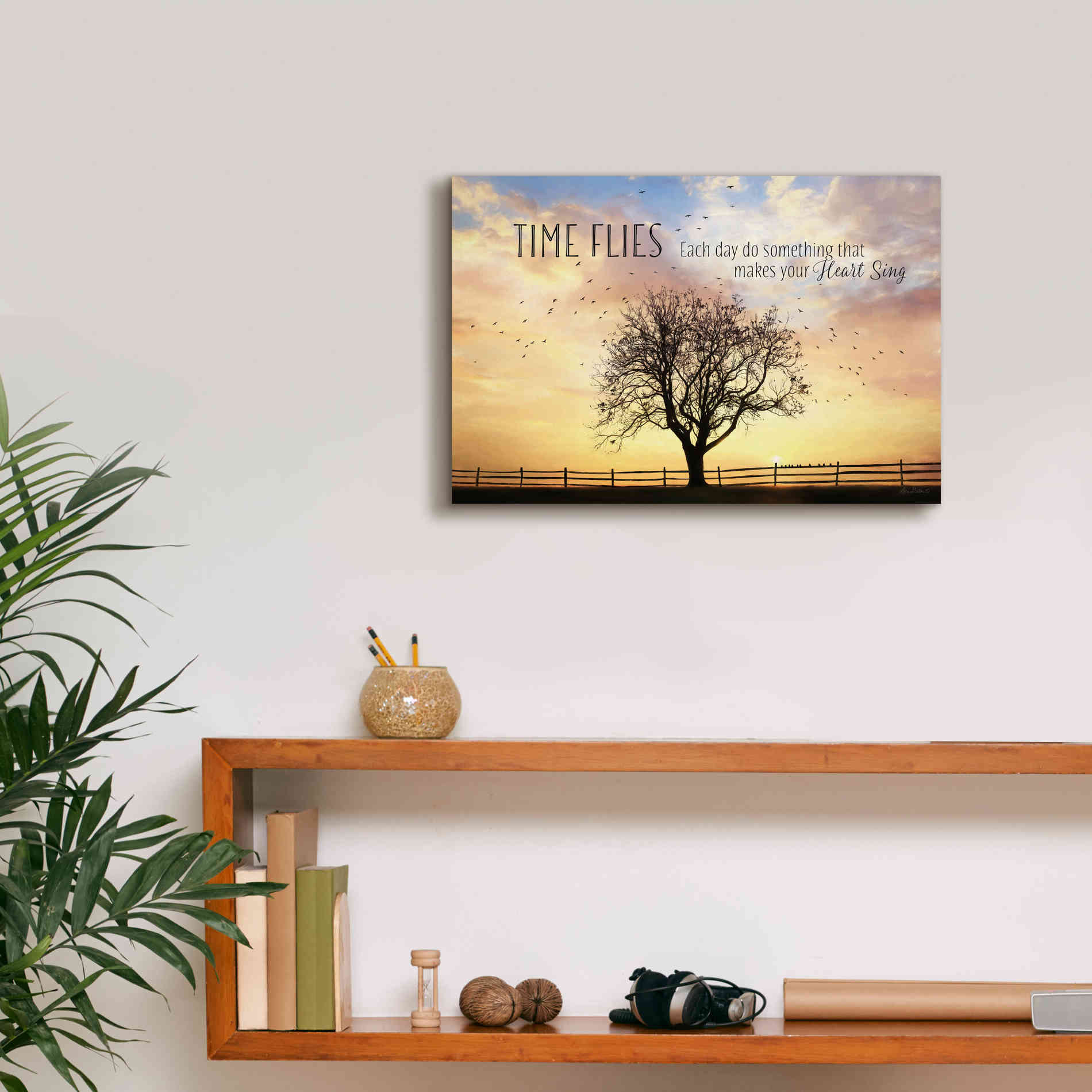 'Time Flies' by Lori Deiter Canvas Wall Art,18 x 12