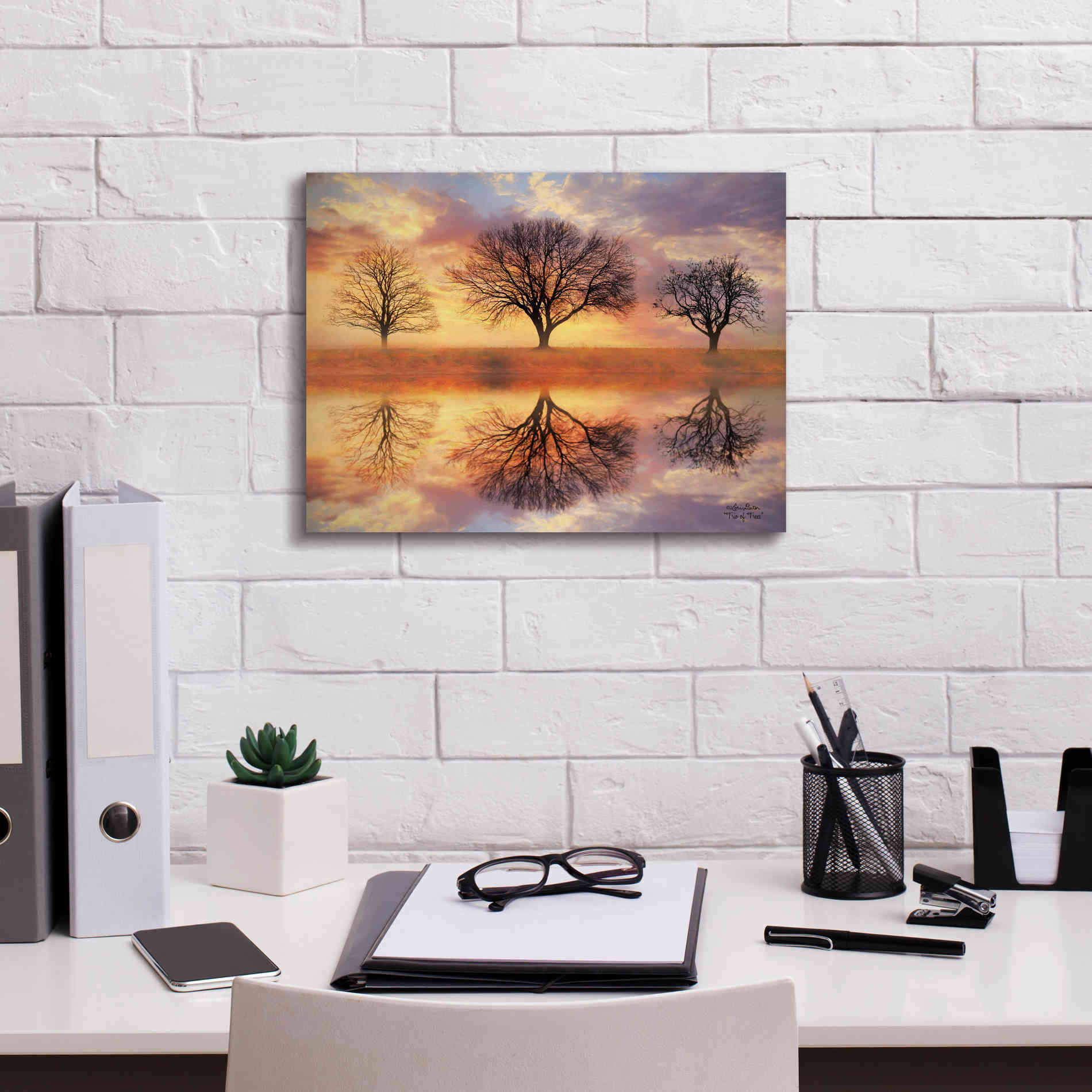 'Trio of Trees' by Lori Deiter Canvas Wall Art,16 x 12