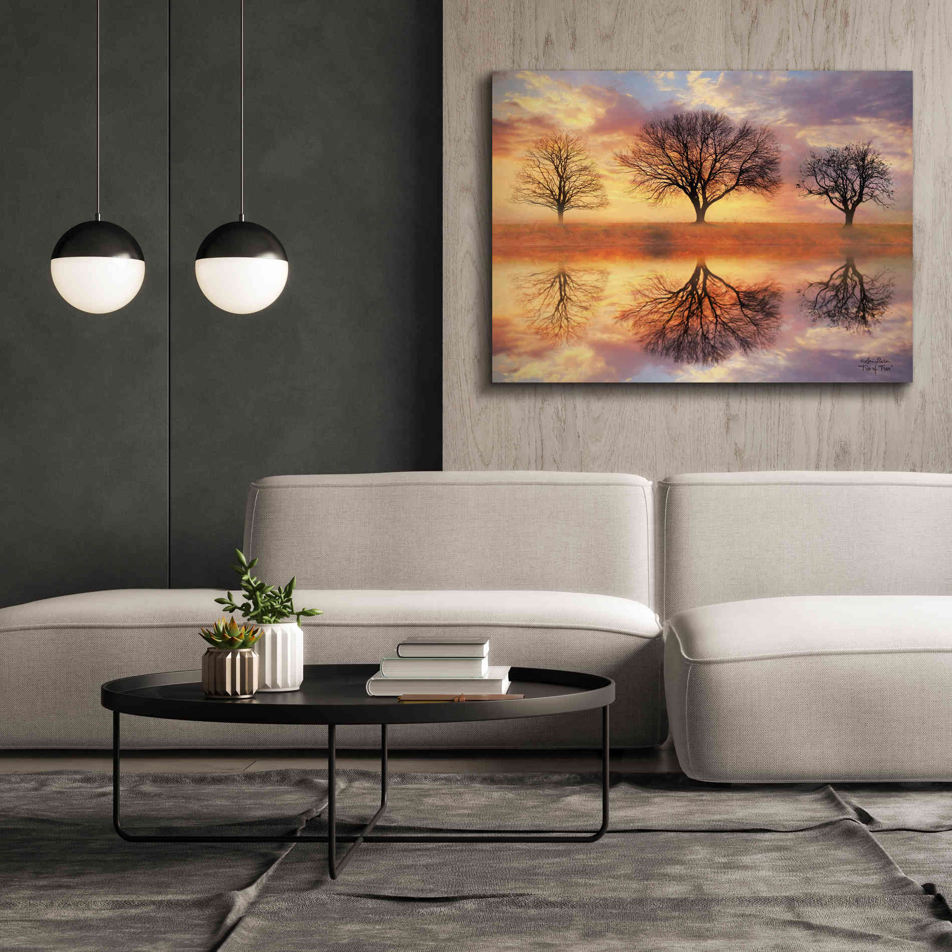 'Trio of Trees' by Lori Deiter Canvas Wall Art,54 x 40