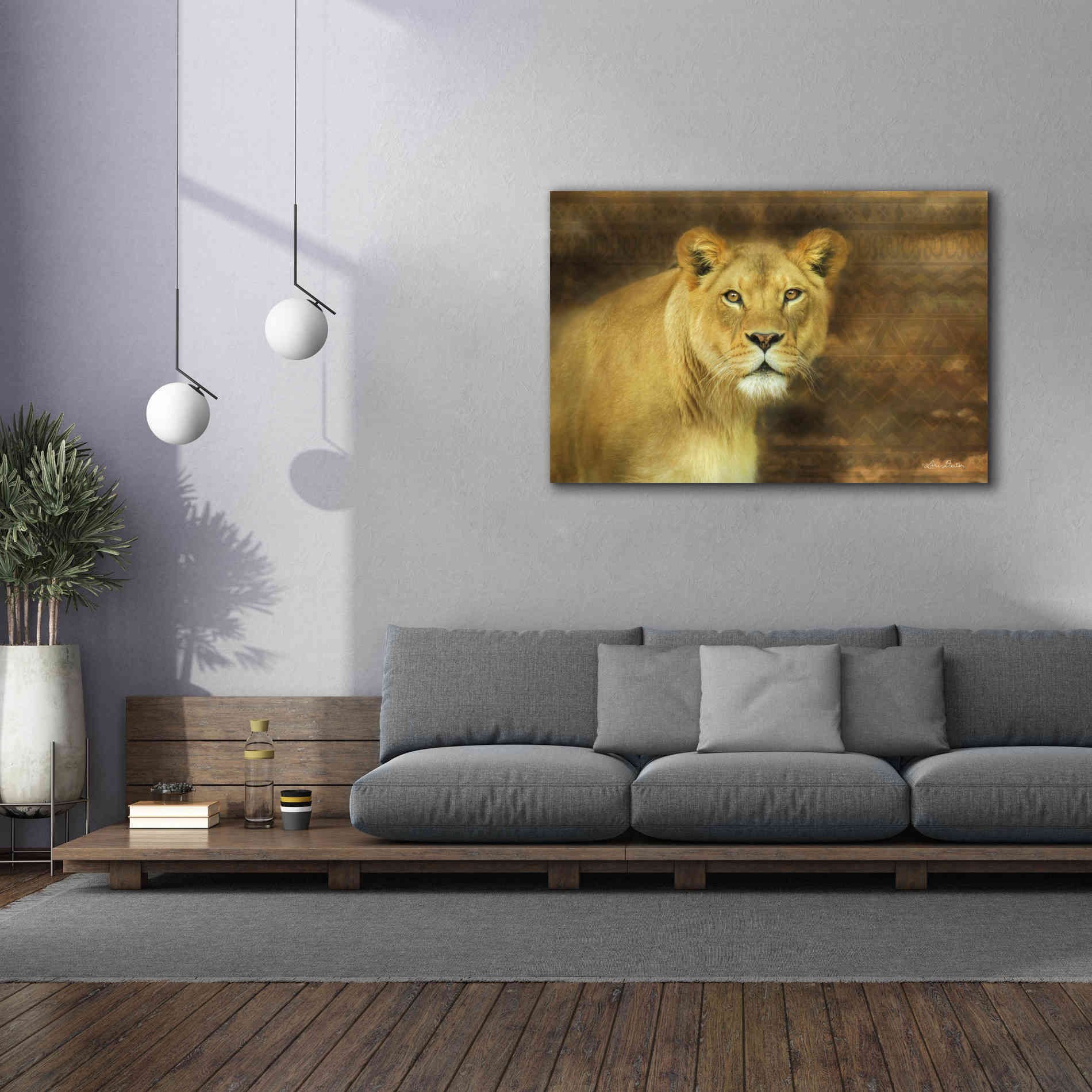 'Tribal Lioness' by Lori Deiter Canvas Wall Art,60 x 40