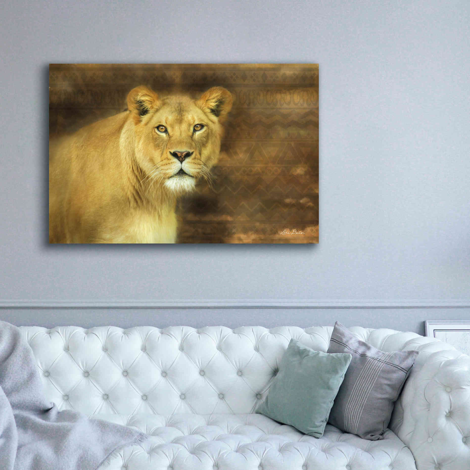 'Tribal Lioness' by Lori Deiter Canvas Wall Art,60 x 40