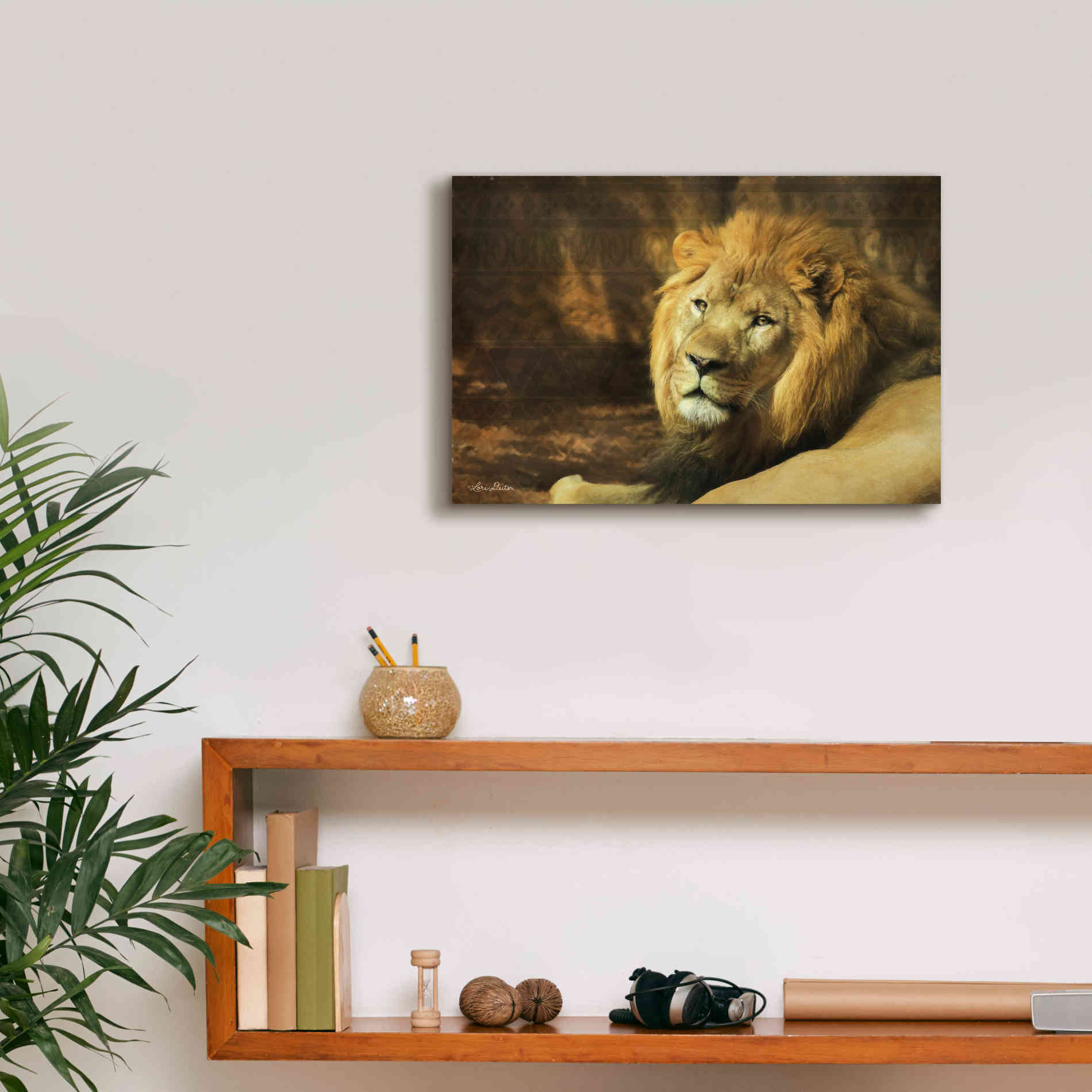 'Tribal Lion' by Lori Deiter Canvas Wall Art,18 x 12