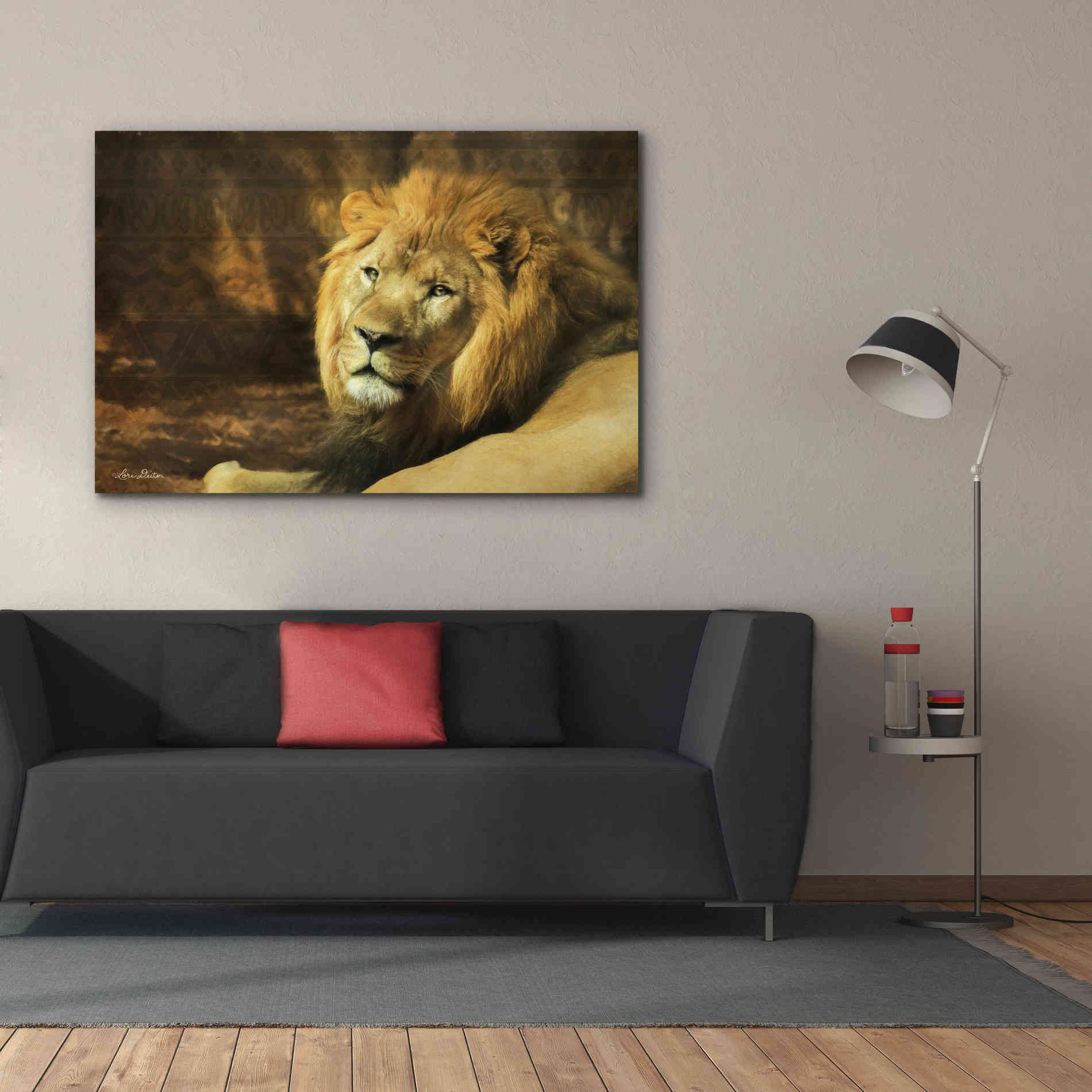 'Tribal Lion' by Lori Deiter Canvas Wall Art,60 x 40