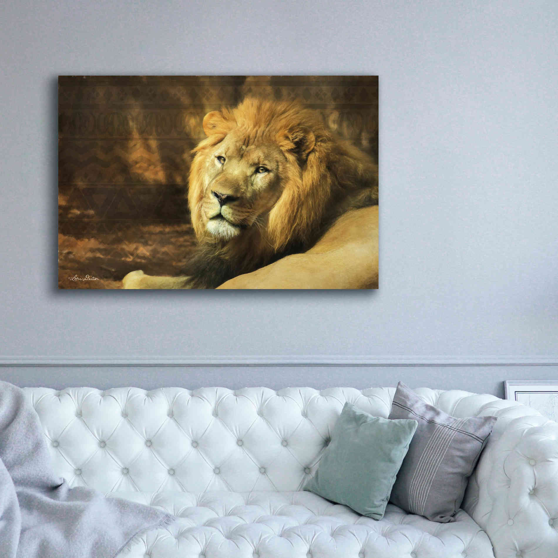 'Tribal Lion' by Lori Deiter Canvas Wall Art,60 x 40