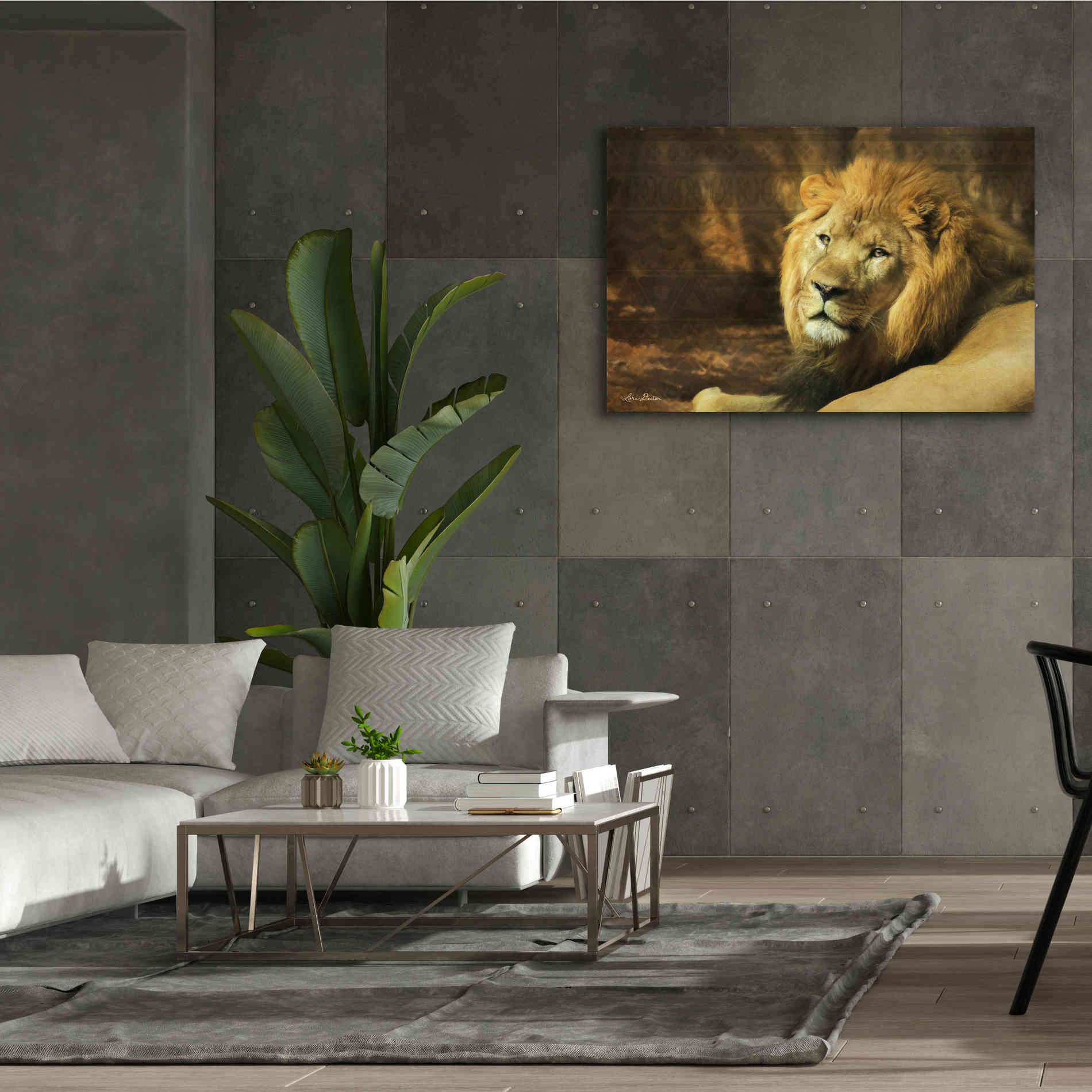 'Tribal Lion' by Lori Deiter Canvas Wall Art,60 x 40